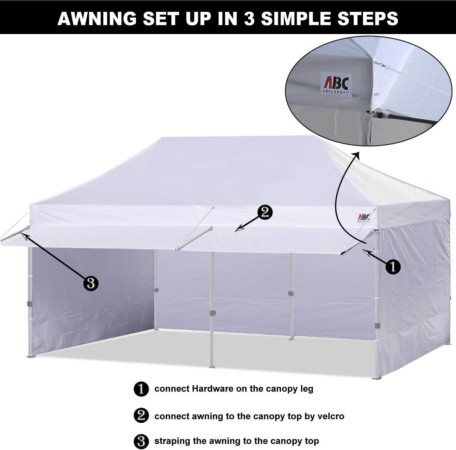 ABCCANOPY S1 Nova Base® - Lite Commercial Pop Up Canopy Tent with Awning 10x10/10x20
