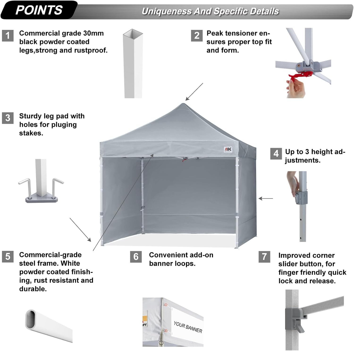 S1 Nova Base® - Lite Pop Up Canopy Tent with Sidewalls