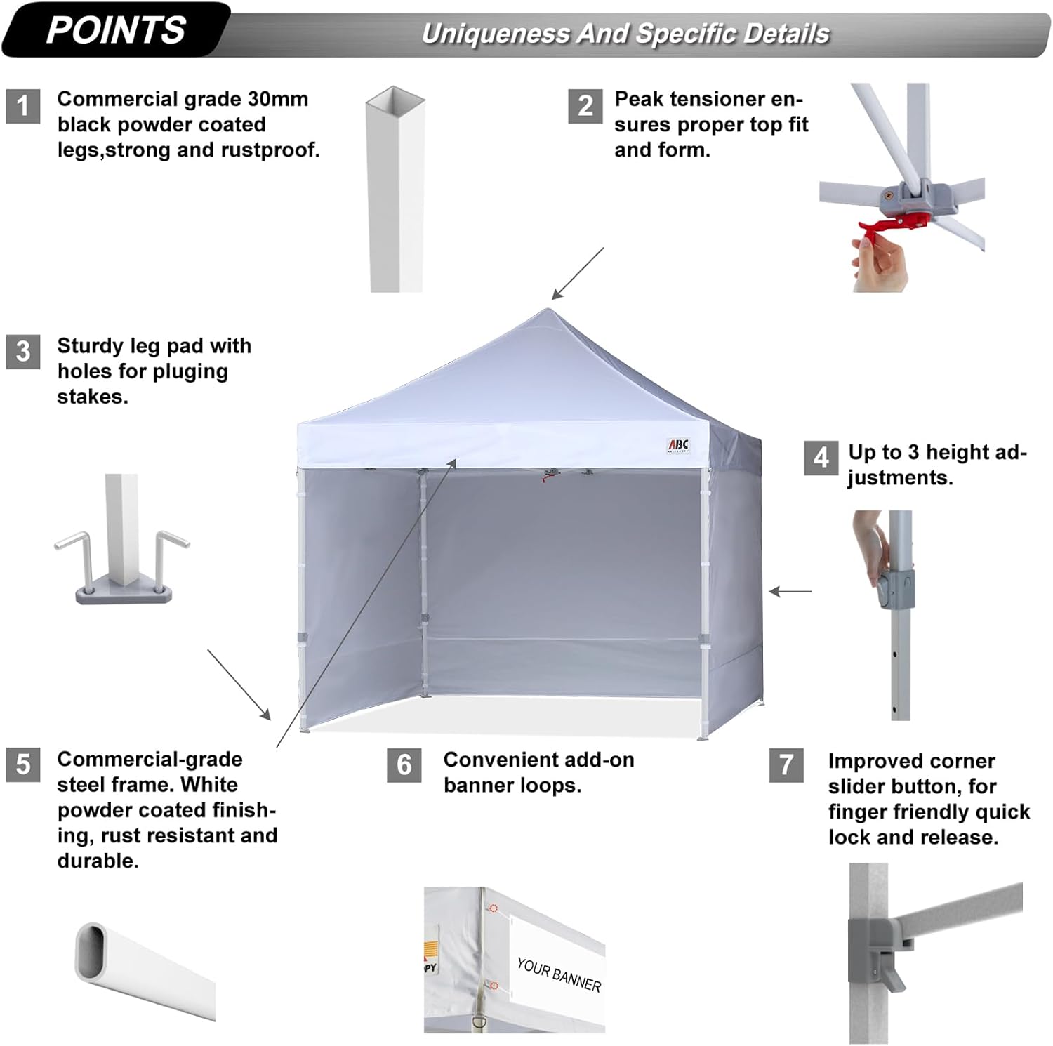 S1 Nova Base® - Lite Pop Up Canopy Tent with Sidewalls 8x8/8x12/8x16