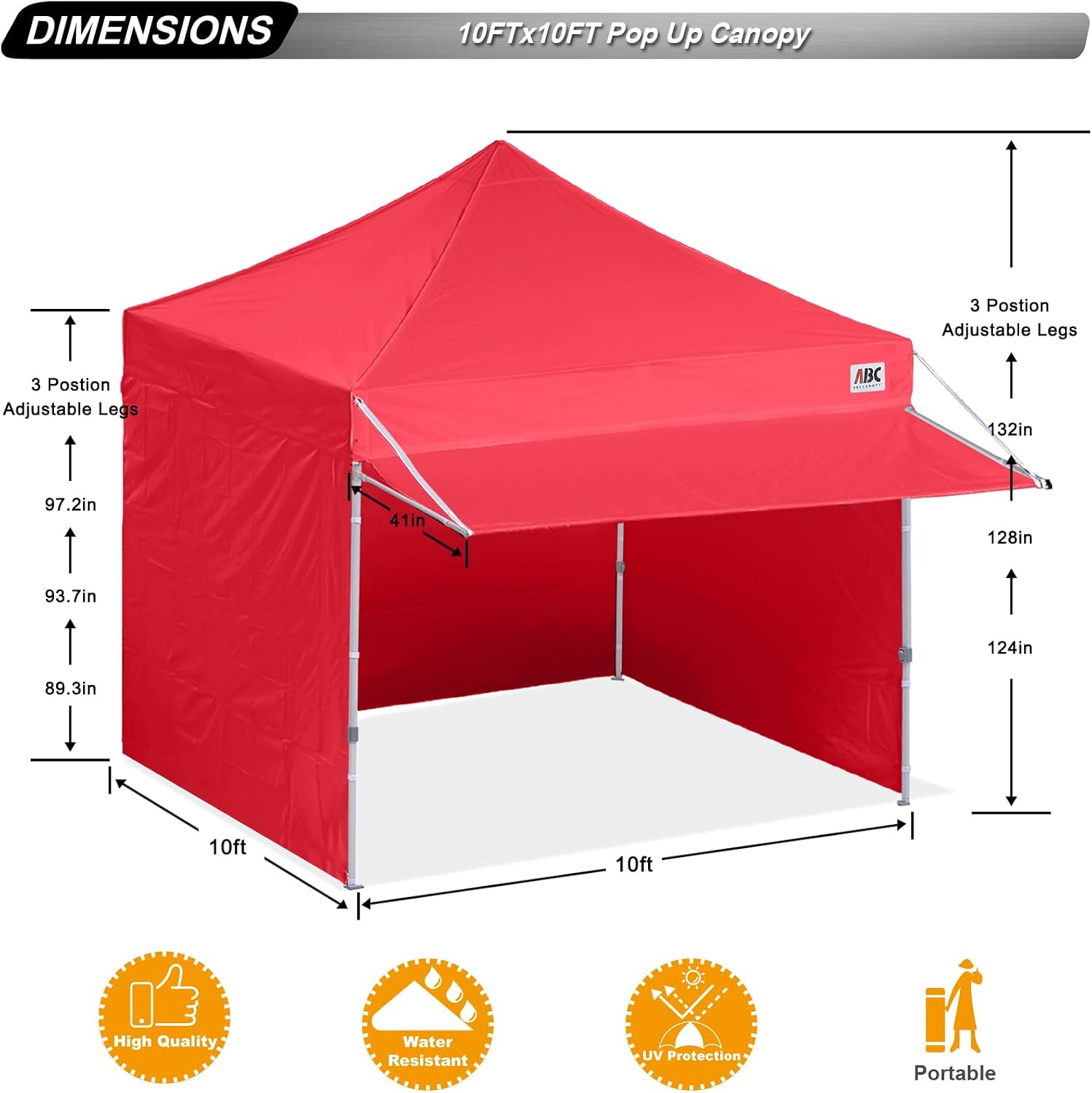 ABCCANOPY S1 Nova Base® - Lite Commercial Pop Up Canopy Tent with Awning 10x10/10x20