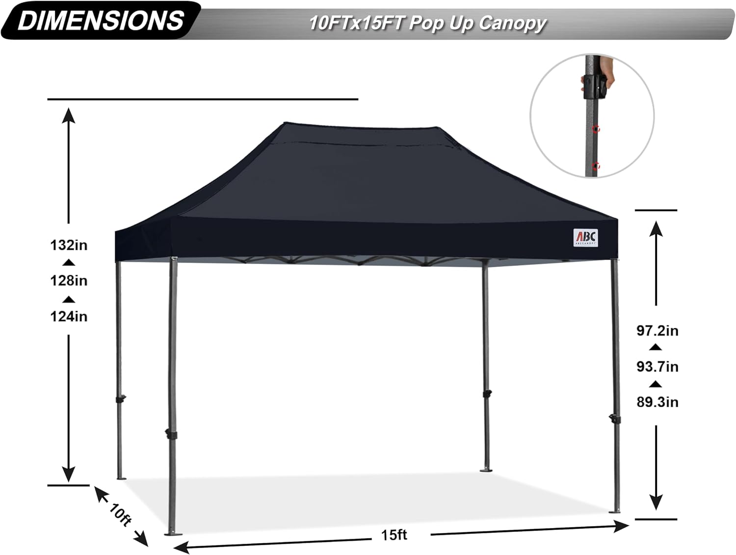 ABCCANOPY S1 Nova Base® - Lite Commercial Pop Up Canopy Tent 10x10/10x15/10x20