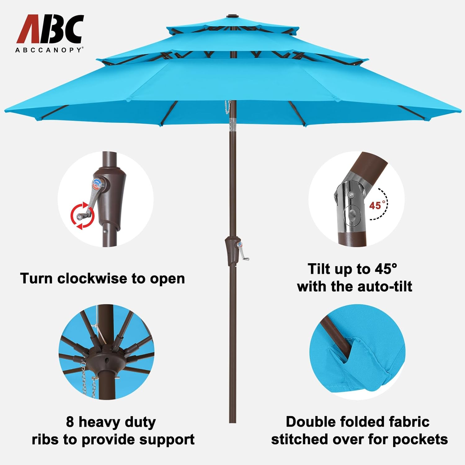 heavy fabric patio umbrella ZLACUIU 10x13FT Cantilever Outdoor Umbrellas, Double Top Large Rectangle Umbrella, Duty 360 Rotation Offset Outdoor Sun Shade for Garden Deck Pool Backyard Patio, Beige : Patio, Lawn inch pole Fabric Outdoor Heavy Duty Market