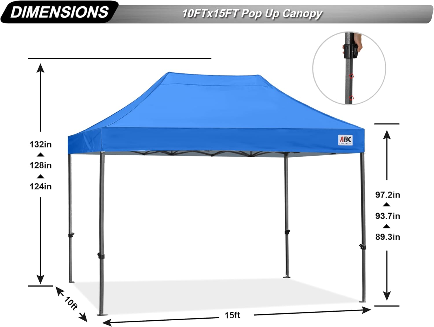 ABCCANOPY S1 Nova Base® - Lite Commercial Pop Up Canopy Tent 10x10/10x15/10x20