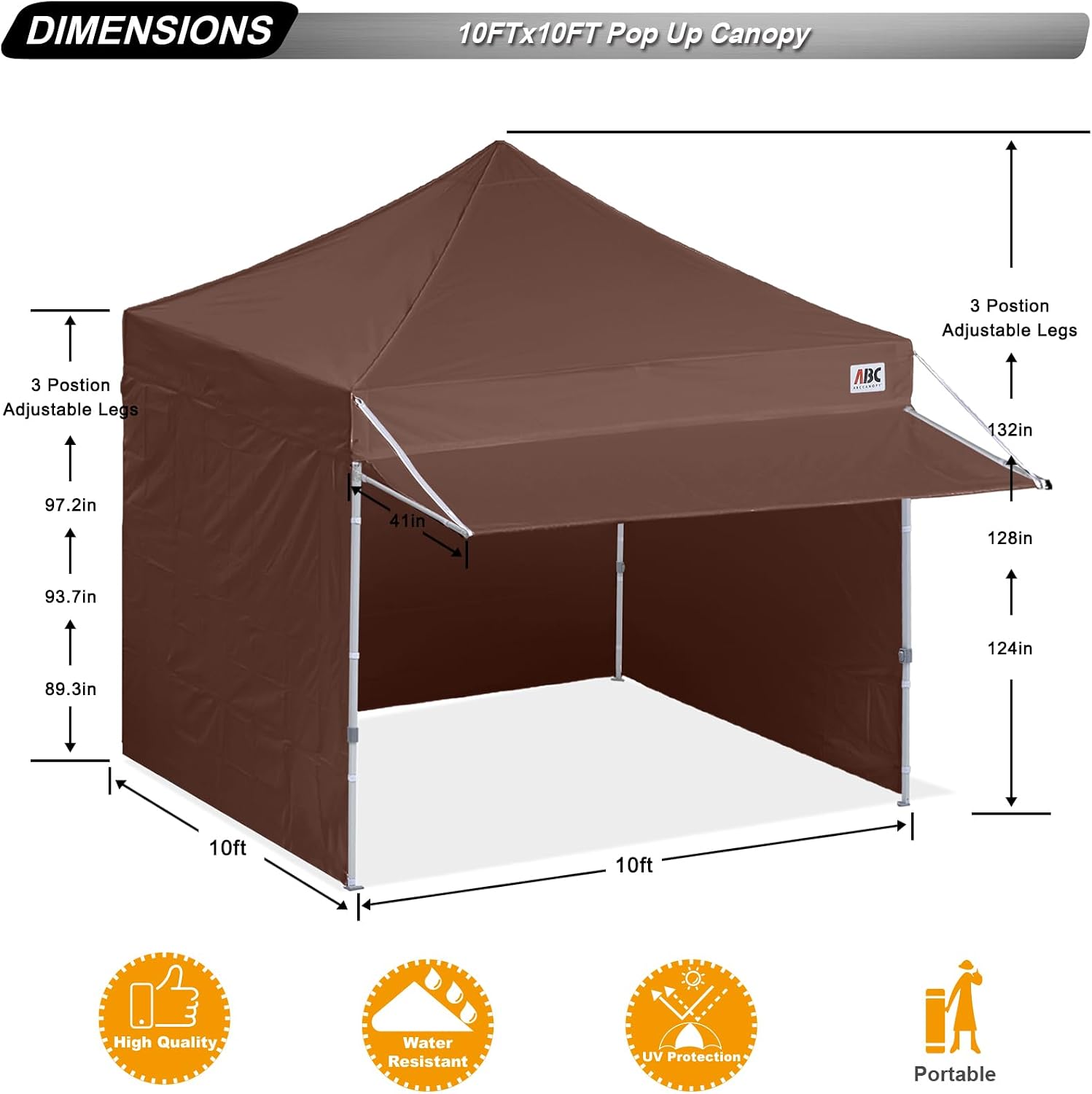 ABCCANOPY S1 Nova Base® - Lite Commercial Pop Up Canopy Tent with Awning 10x10/10x20