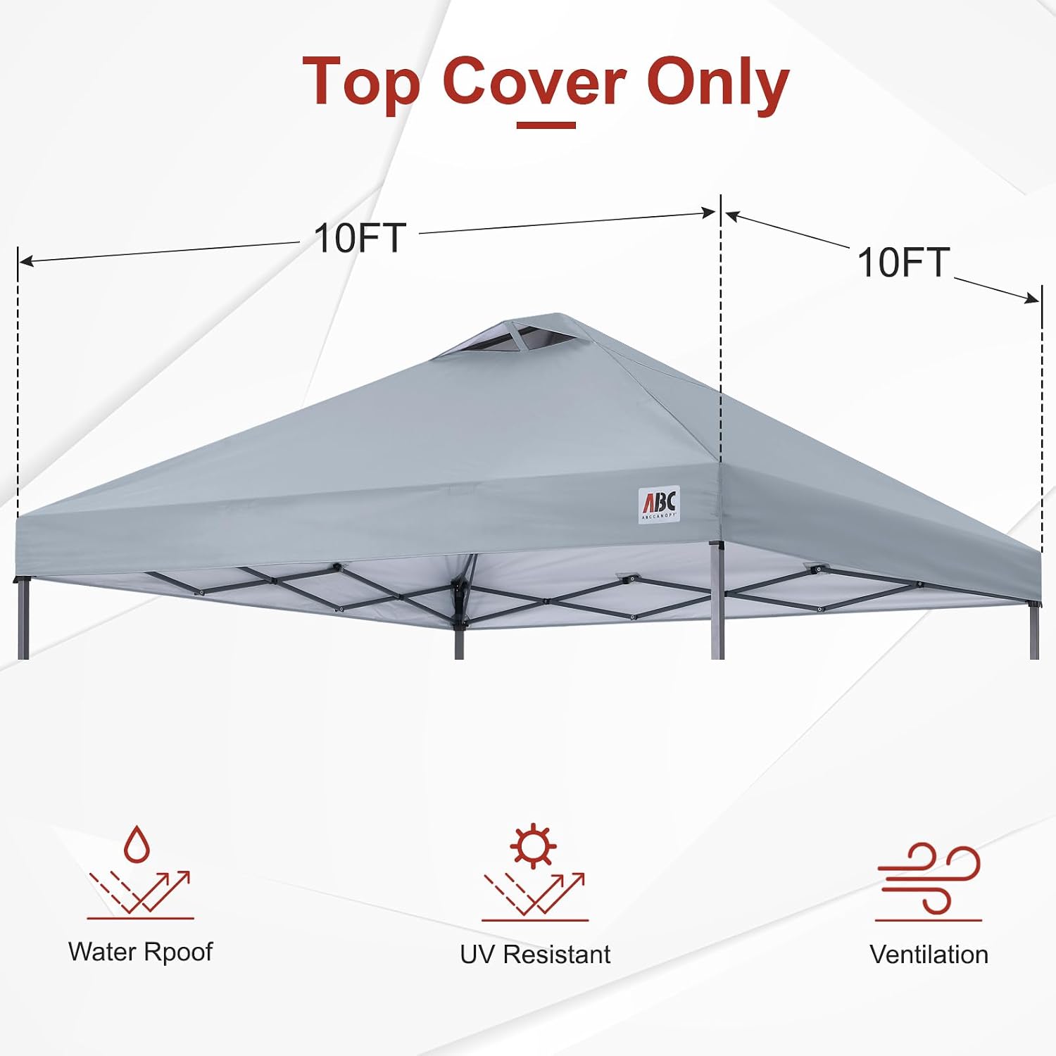 ABCCANOPY 10x10 Replacement Canopy Top Cover with Air Vent