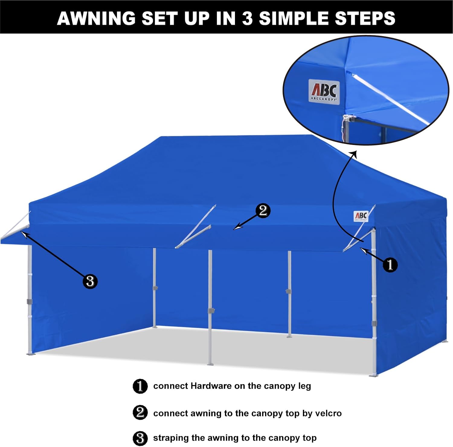 ABCCANOPY S1 Nova Base® - Lite Commercial Pop Up Canopy Tent with Awning 10x10/10x20