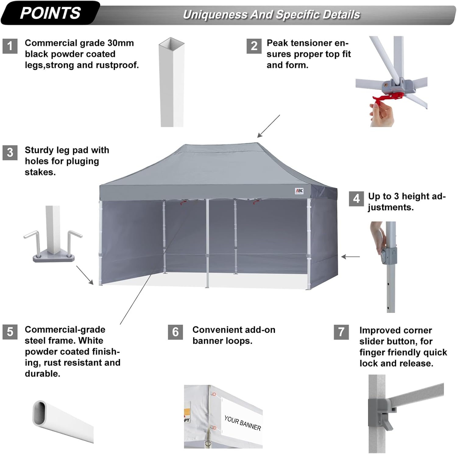 S1 Nova Base® - Lite Pop Up Canopy Tent with Sidewalls 8x8/8x12/8x16