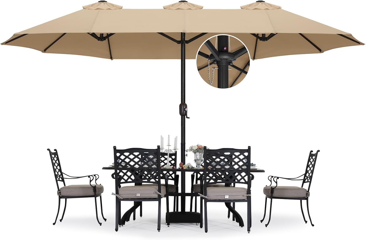 ABCCANOPY Outdoor Double-Sided Large Patio Umbrella 15FT