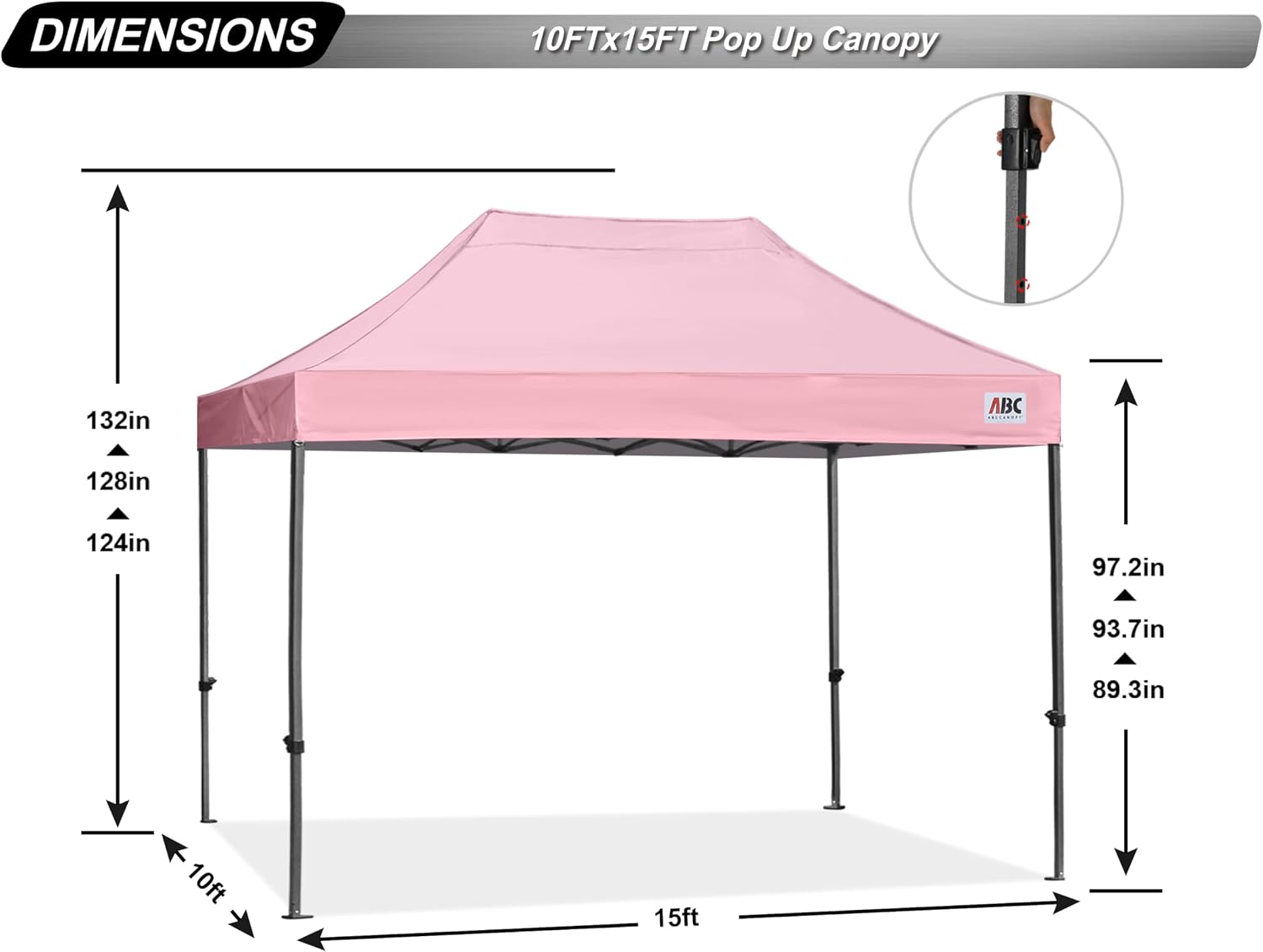 ABCCANOPY S1 Nova Base® - Lite Commercial Pop Up Canopy Tent 10x10/10x15/10x20