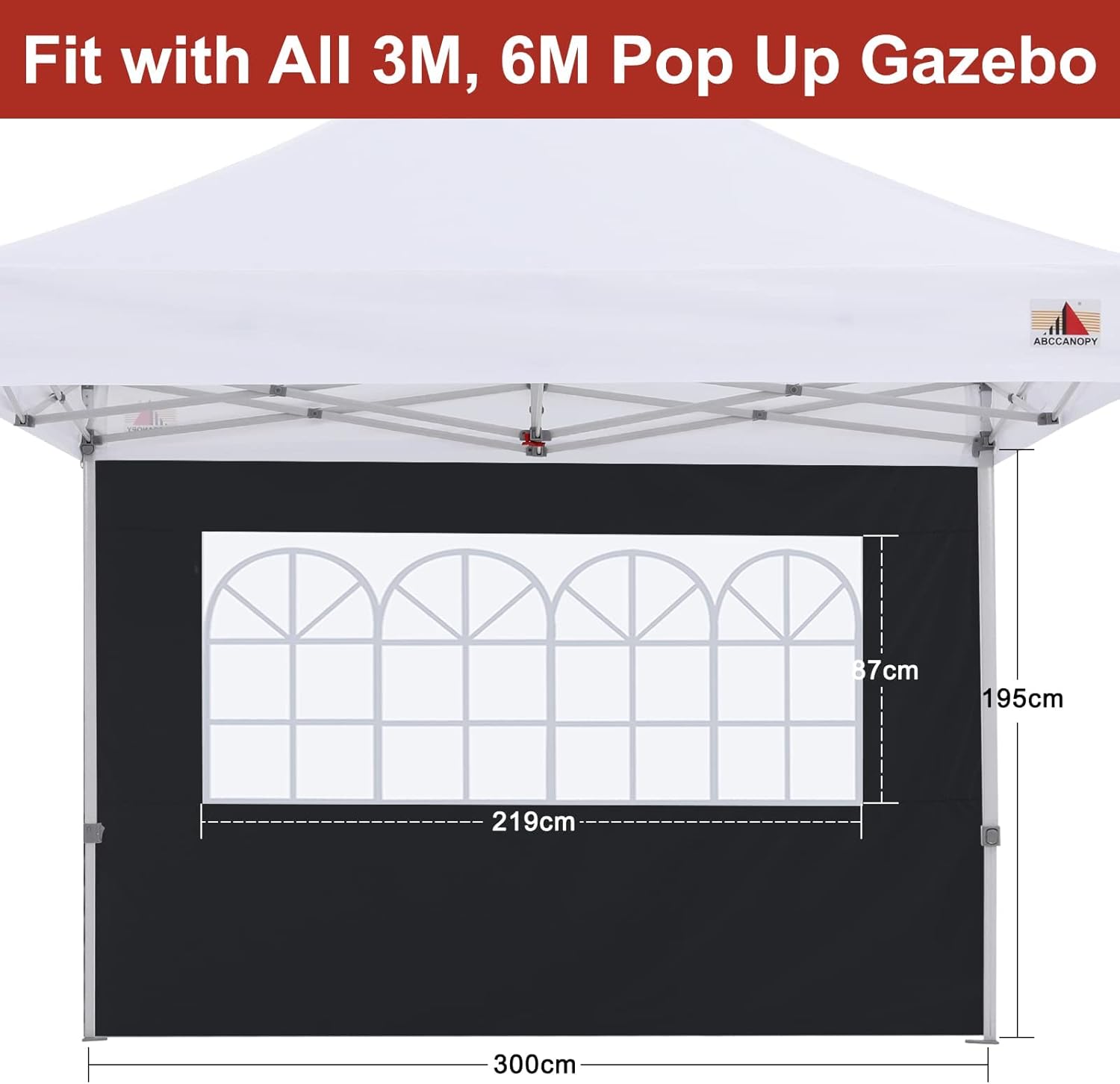 ABCCANOY 10x10 Canopy Sidewalls with Church Window (2 Packs)