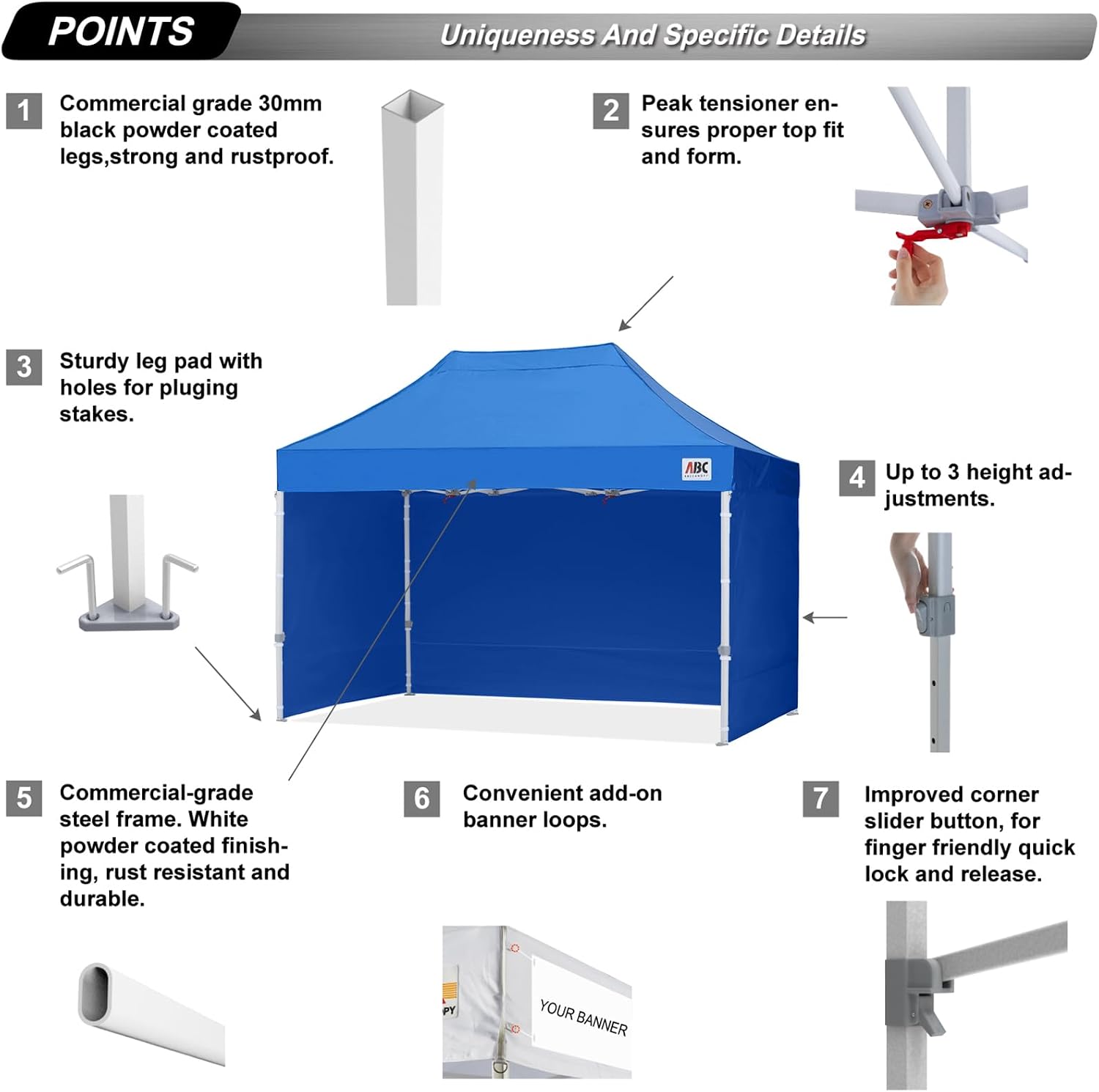 S1 Nova Base® - Lite Pop Up Canopy Tent with Sidewalls 8x8/8x12/8x16