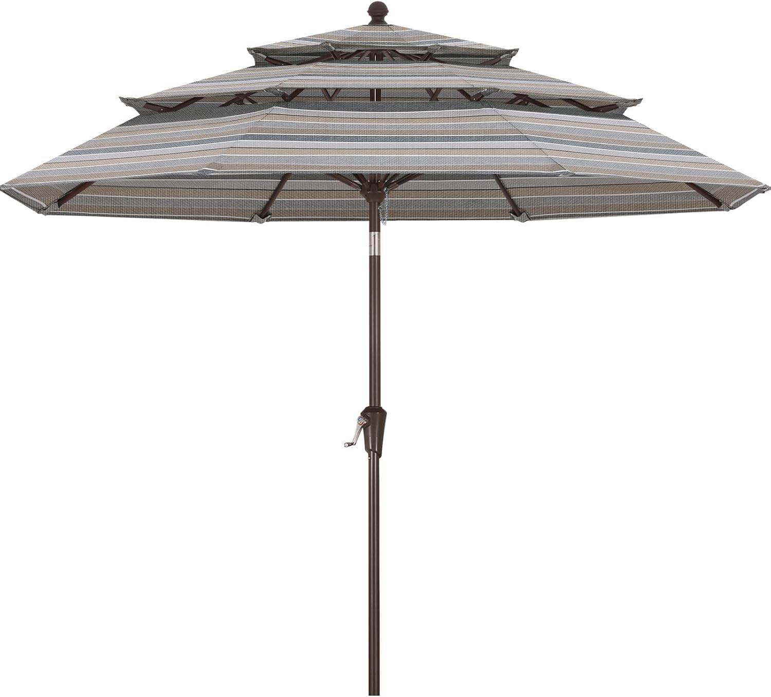 ABCCANOPY 9FT 3 Tiers Patio Umbrella 8 Ribs OLEFIN 5-Year No Fading