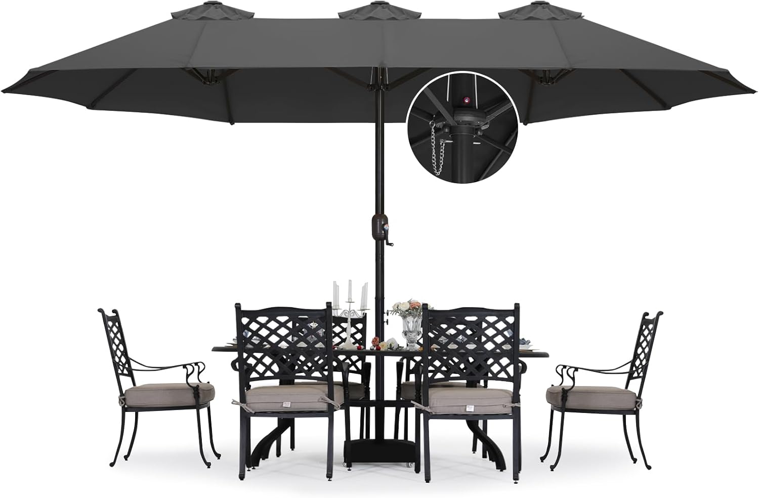 ABCCANOPY Outdoor Double-Sided Large Patio Umbrella 15FT