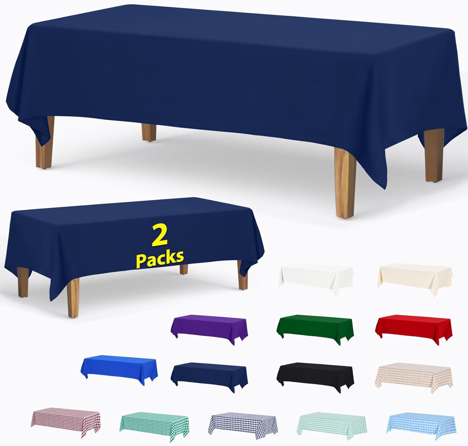 ABCCANOPY Rectangle Tablecloth Stain-Resistant Washable Table Cover