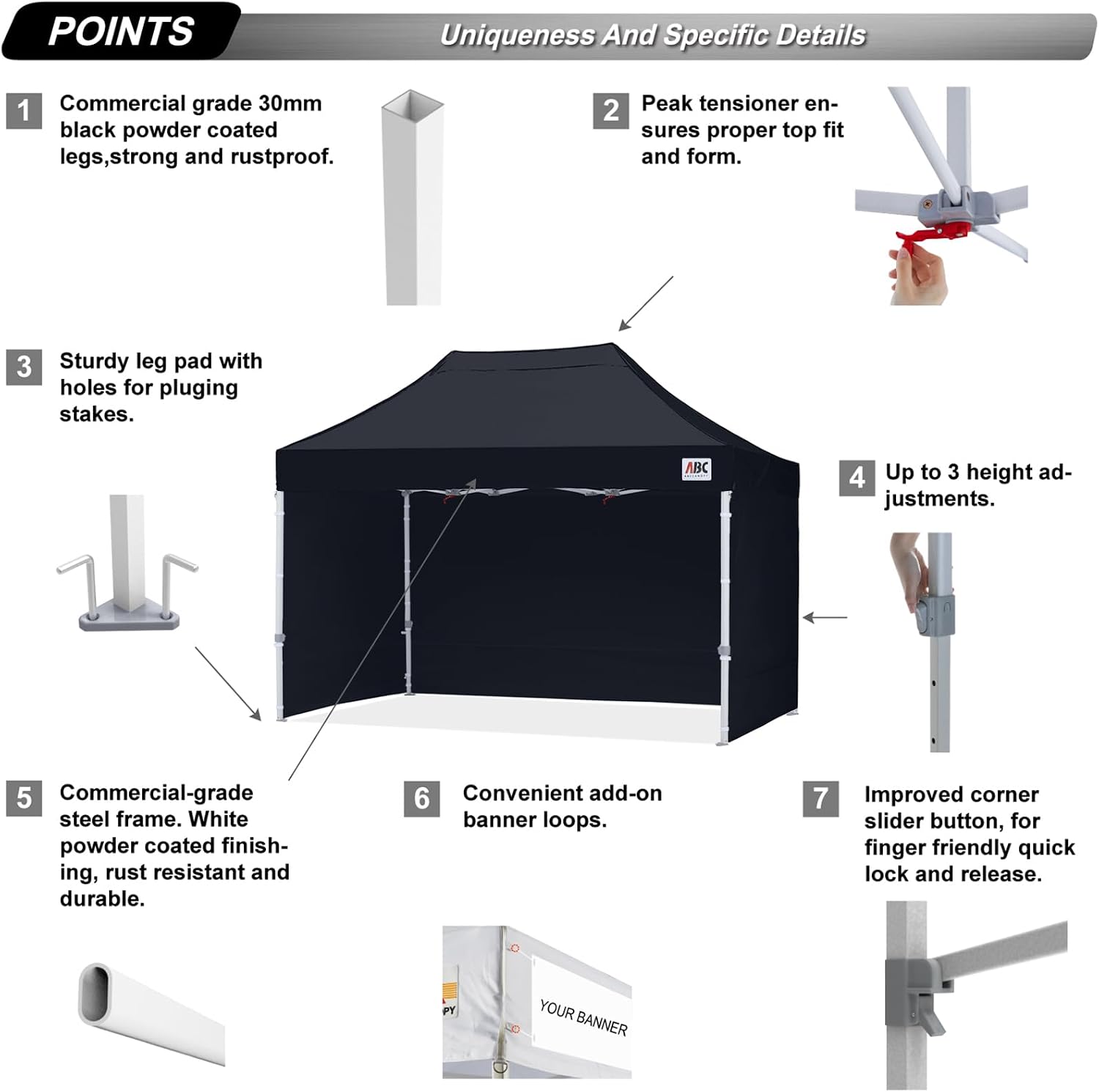S1 Nova Base® - Lite Pop Up Canopy Tent with Sidewalls 8x8/8x12/8x16