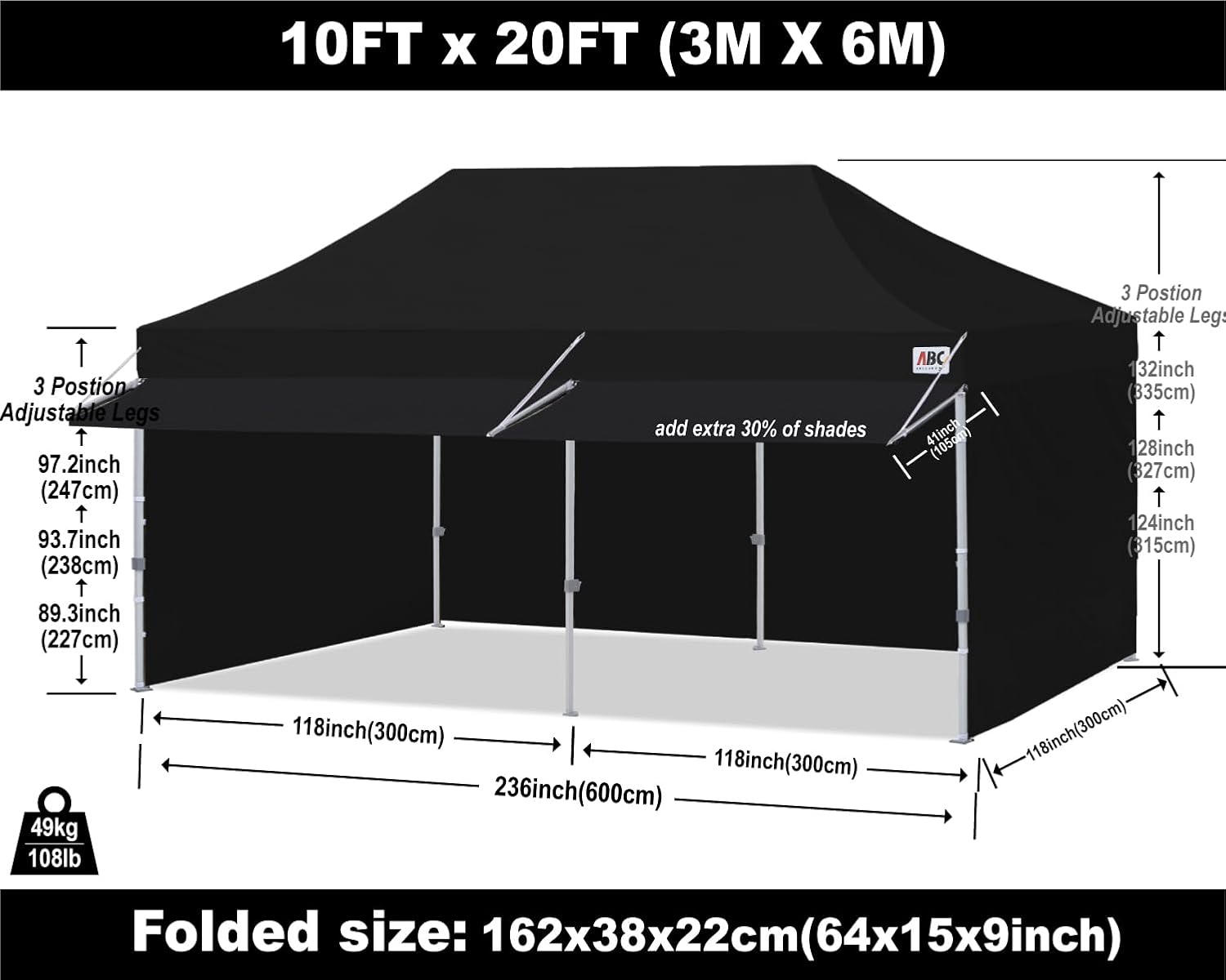 S1 Nova Base® - Lite Commercial Pop Up Canopy Tent with Awning