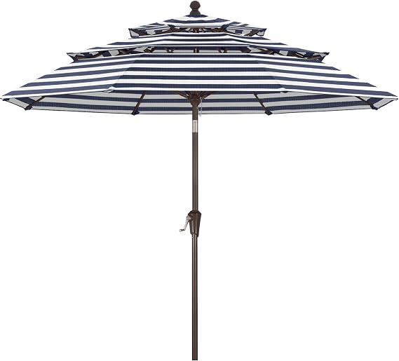 ABCCANOPY 9FT 3 Tiers Patio Umbrella 8 Ribs OLEFIN 5-Year No Fading