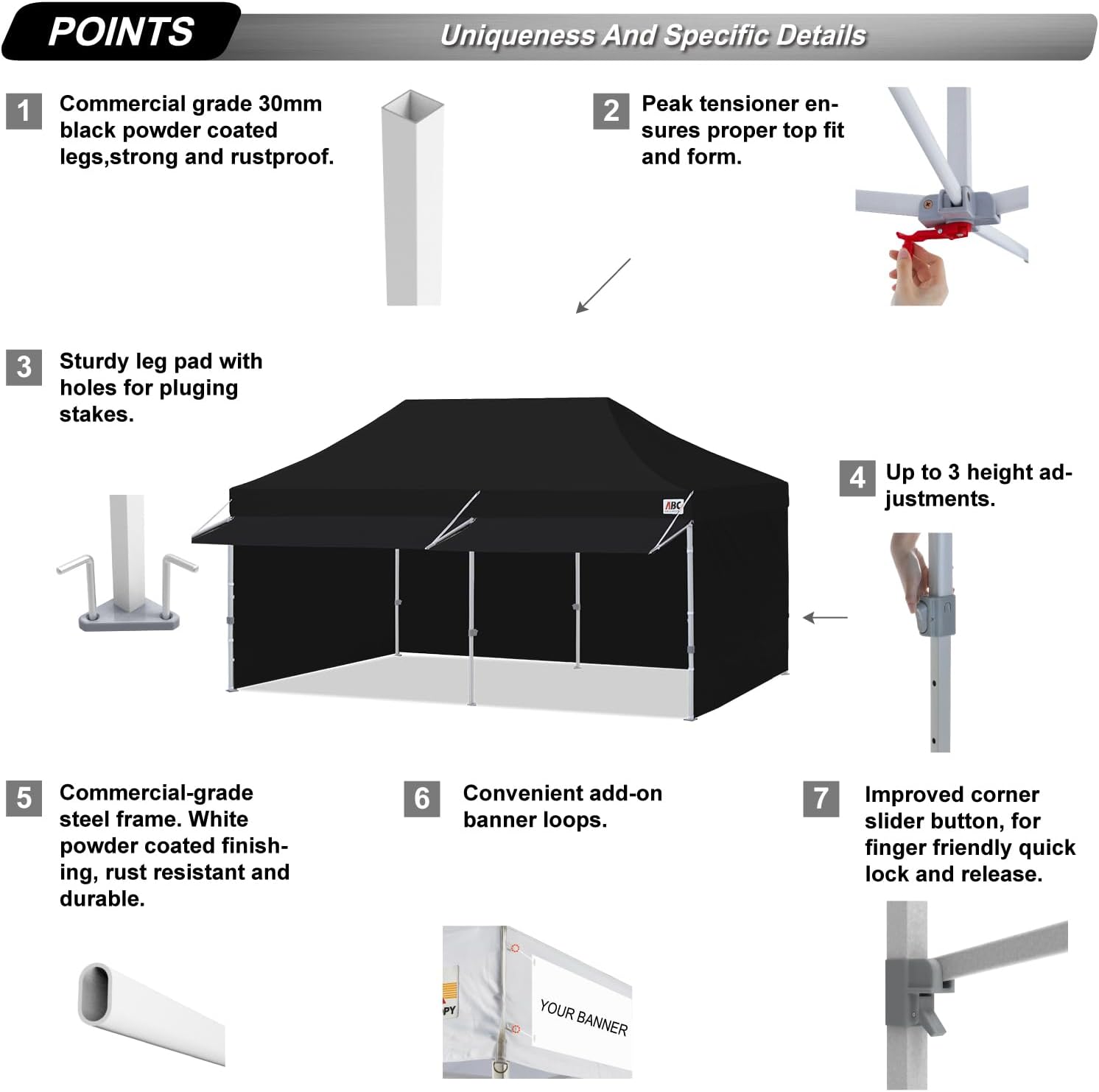S1 Nova Base® - Lite Commercial Pop Up Canopy Tent with Awning
