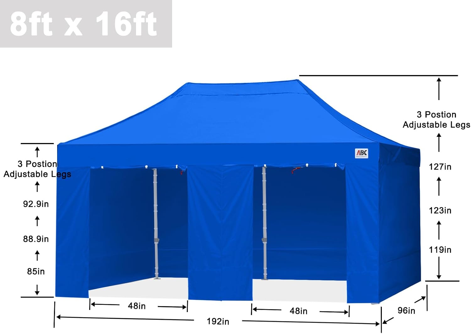 S1 Nova Base® - Lite Pop Up Canopy Tent with Sidewalls 8x8/8x12/8x16