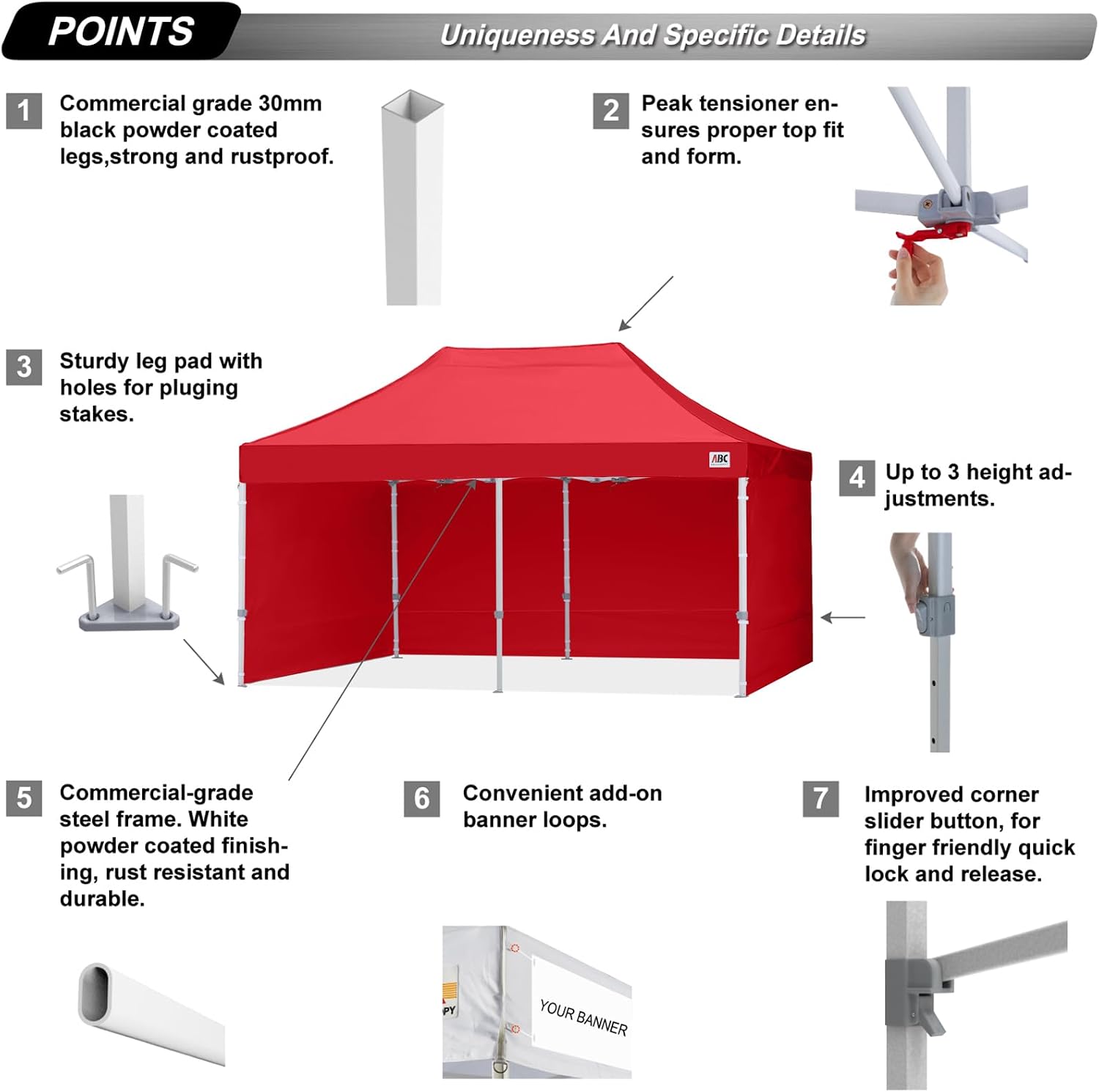 S1 Nova Base® - Lite Pop Up Canopy Tent with Sidewalls 8x8/8x12/8x16
