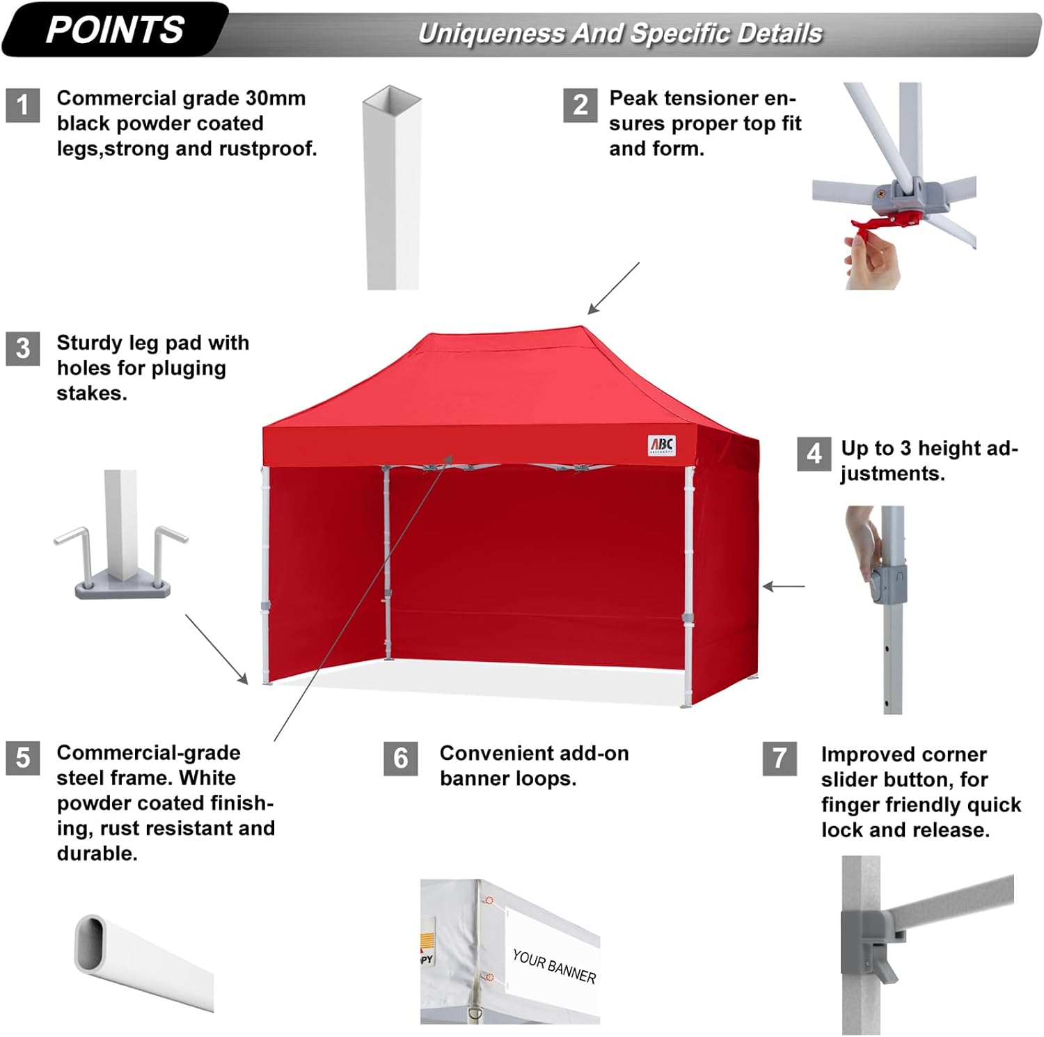 S1 Nova Base® - Lite Pop Up Canopy Tent with Sidewalls 8x8/8x12/8x16