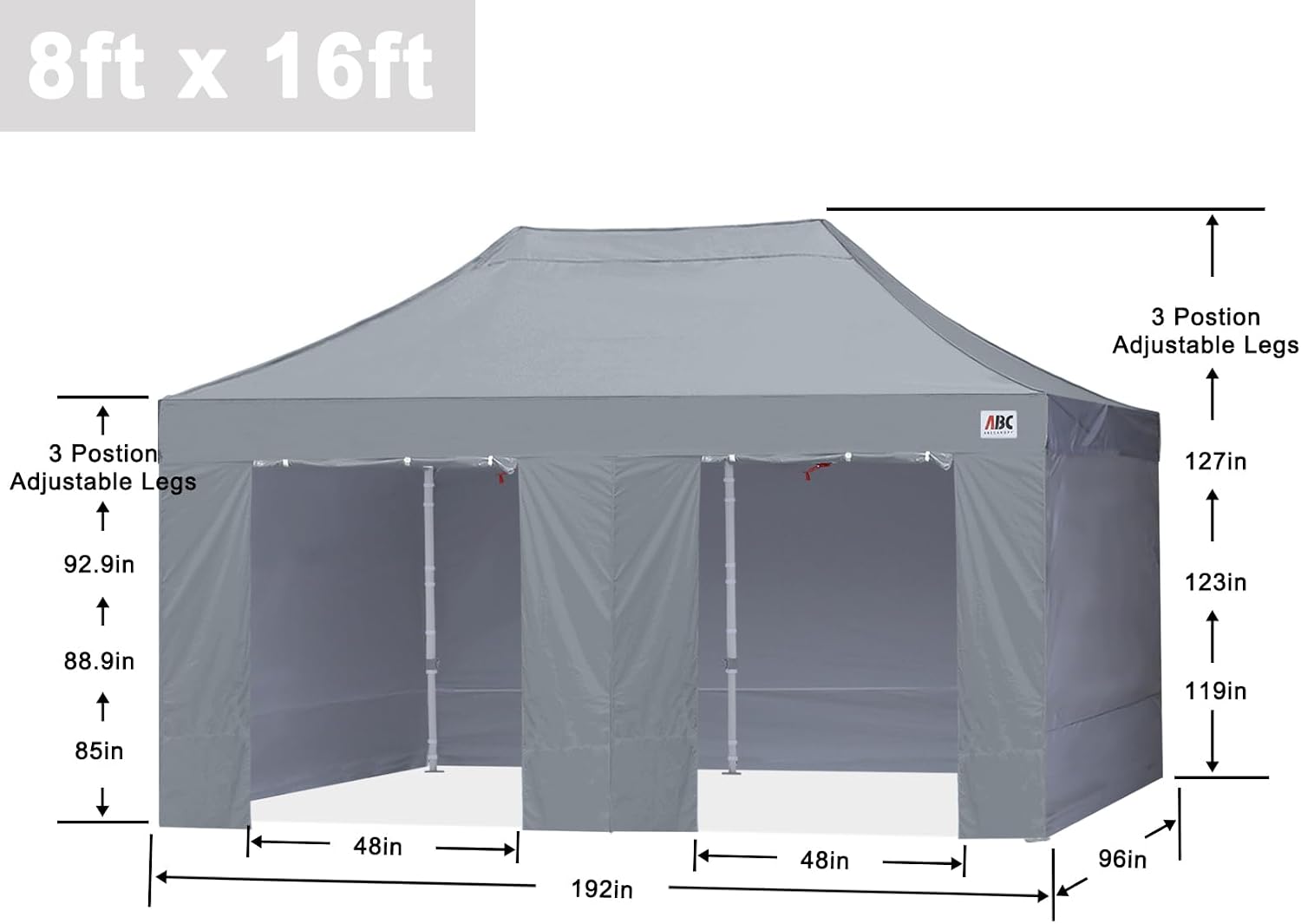 S1 Nova Base® - Lite Pop Up Canopy Tent with Sidewalls 8x8/8x12/8x16