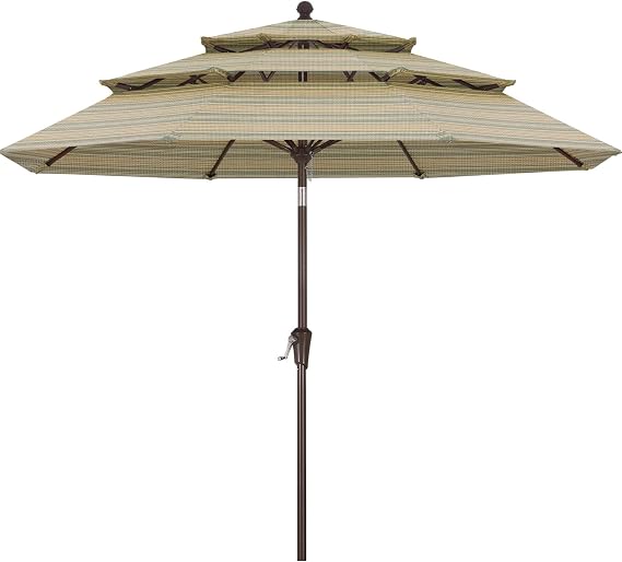 forum a good reasonable patio umbrella EliteShade USA 10-Year-Non-Fading 9ft 3-Tier Market Umbrella, Commercial Grade Outdoor Table with Crank Open, Windproof & UPF 50+ UV Protection, Heavy Duty Ventilation for Garden, Deck, Pool, Backyard to block the sun all day long and find the perfect angle up to 45 SUPERJARE 13FT Outdoor Umbrella for