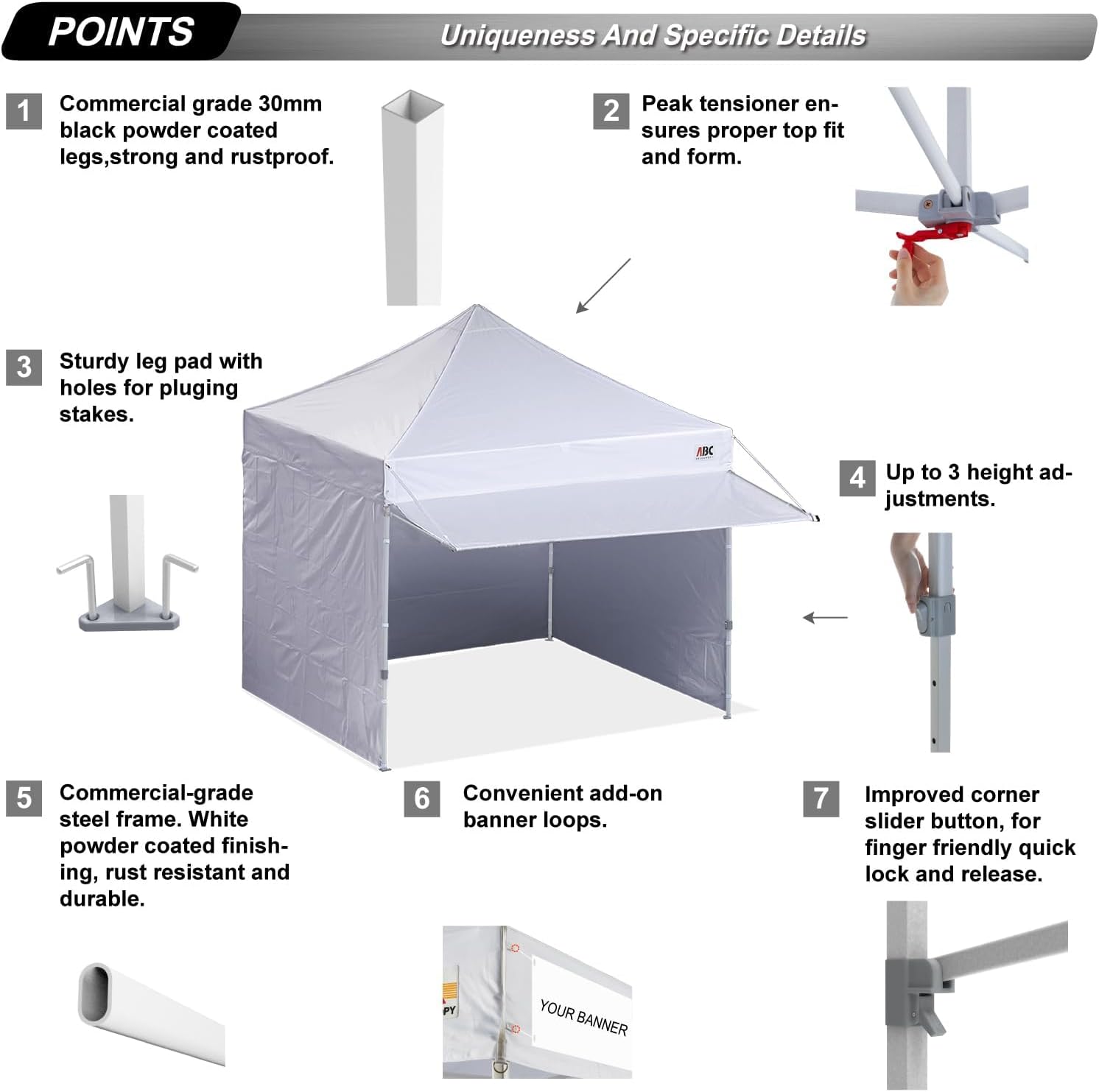 S1 Nova Base® - Lite Commercial Pop Up Canopy Tent with Awning