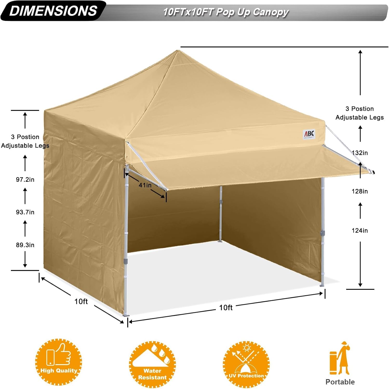 ABCCANOPY S1 Nova Base® - Lite Commercial Pop Up Canopy Tent with Awning 10x10/10x20