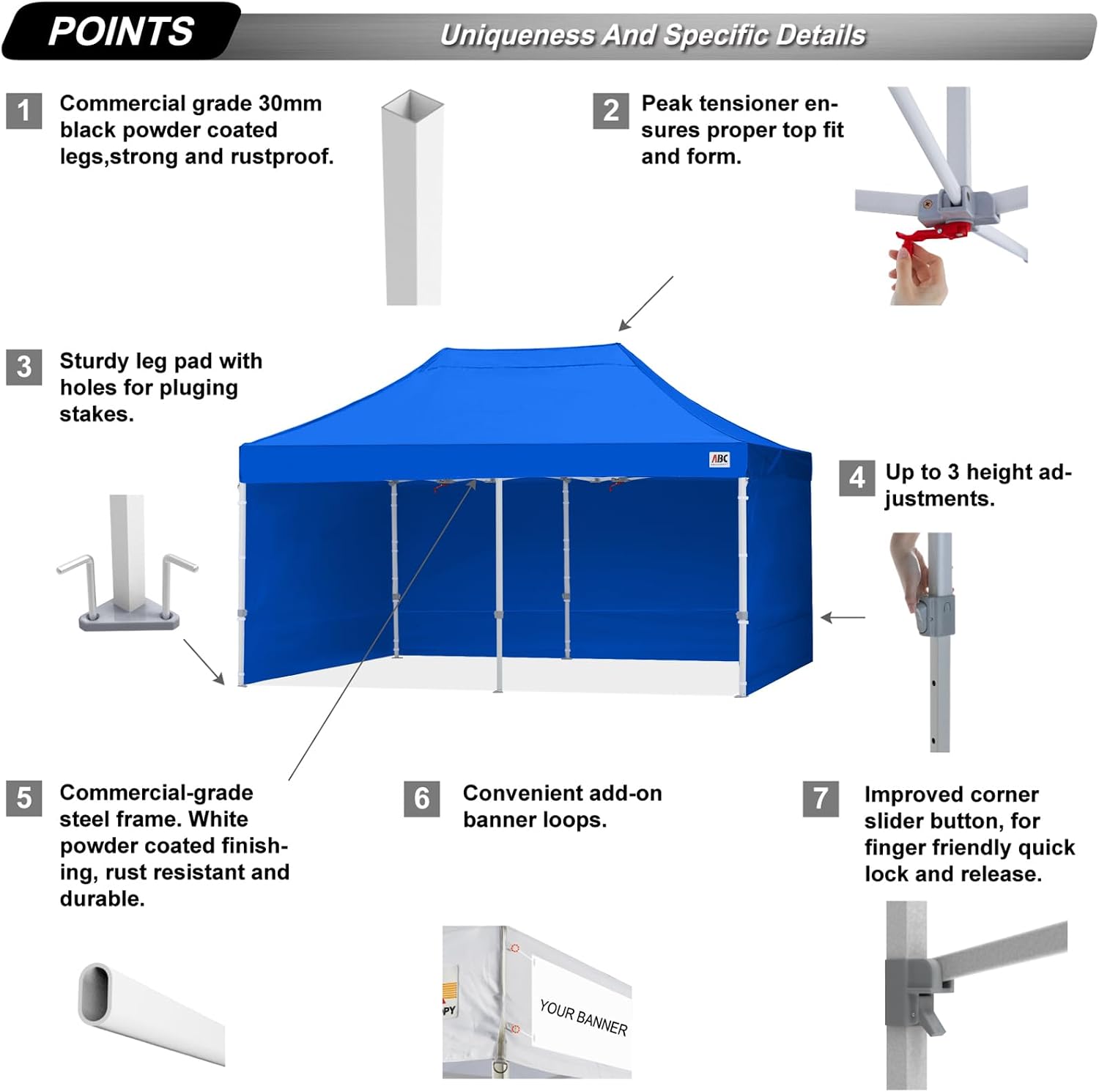 S1 Nova Base® - Lite Pop Up Canopy Tent with Sidewalls 8x8/8x12/8x16