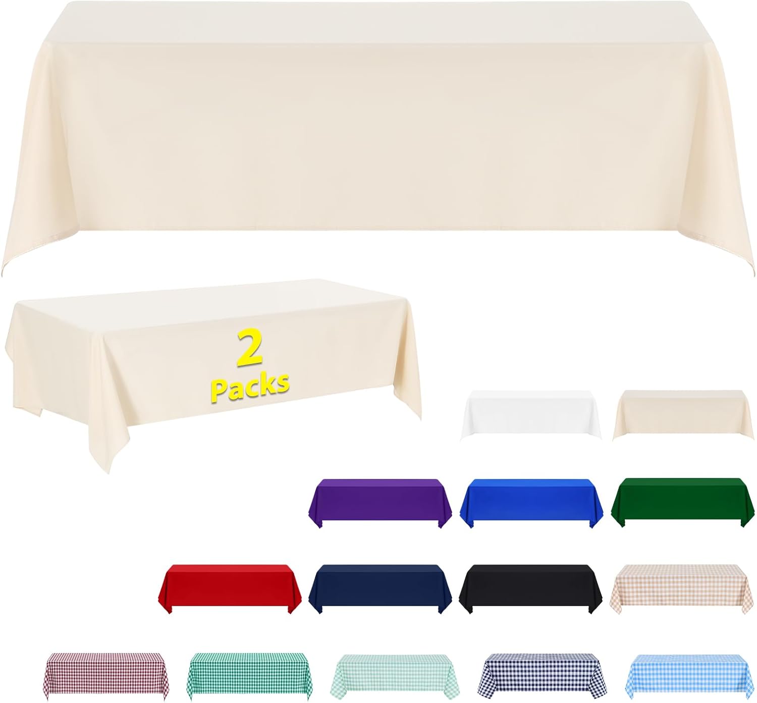 ABCCANOPY Rectangle Tablecloth Stain-Resistant Washable Table Cover