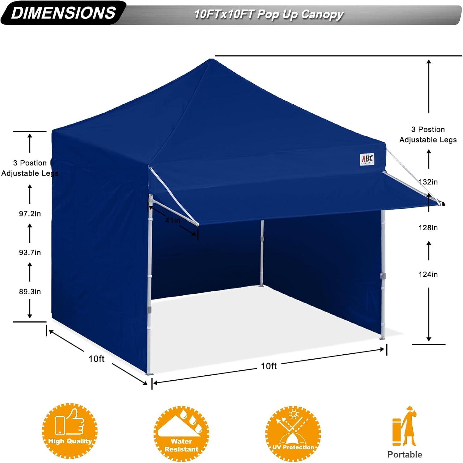 ABCCANOPY S1 Nova Base® - Lite Commercial Pop Up Canopy Tent with Awning 10x10/10x20