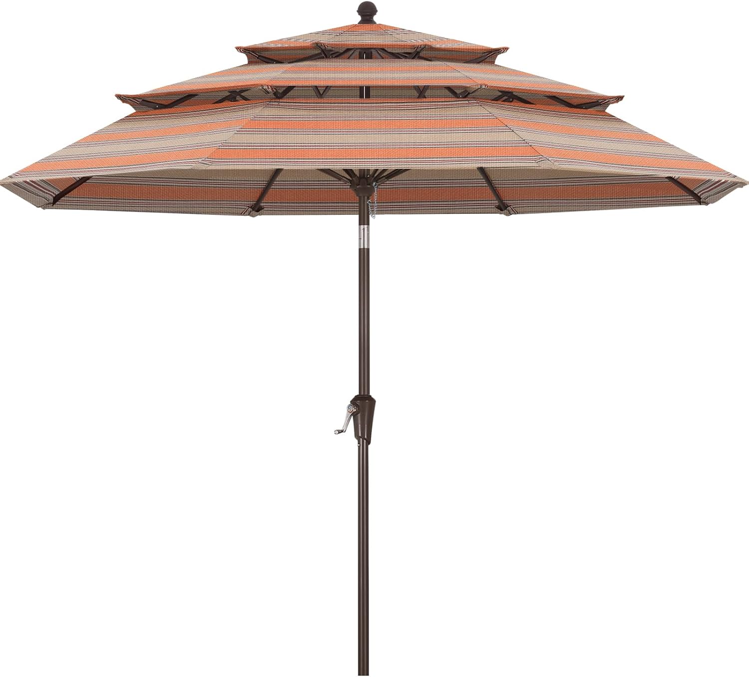 ABCCANOPY 9FT 3 Tiers Patio Umbrella 8 Ribs OLEFIN 5-Year No Fading