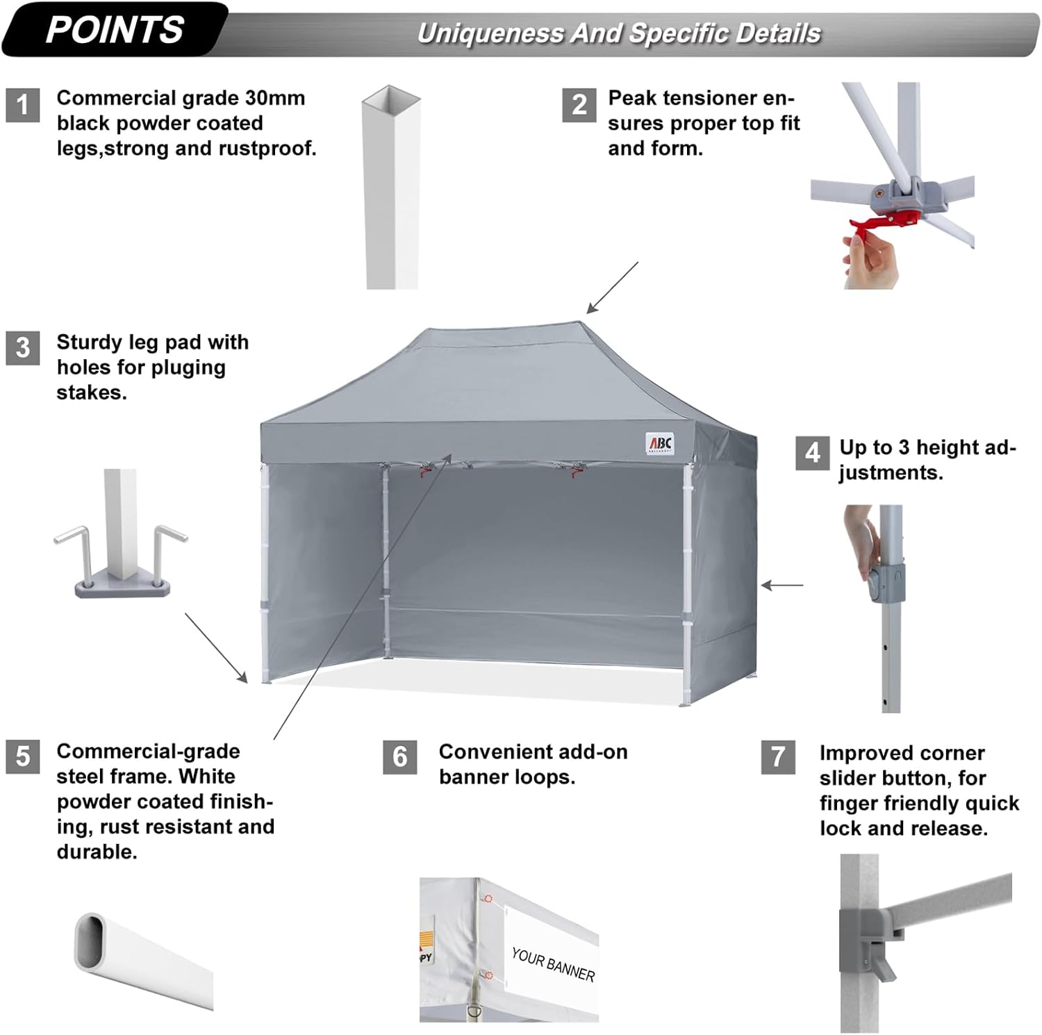 S1 Nova Base® - Lite Pop Up Canopy Tent with Sidewalls 8x8/8x12/8x16