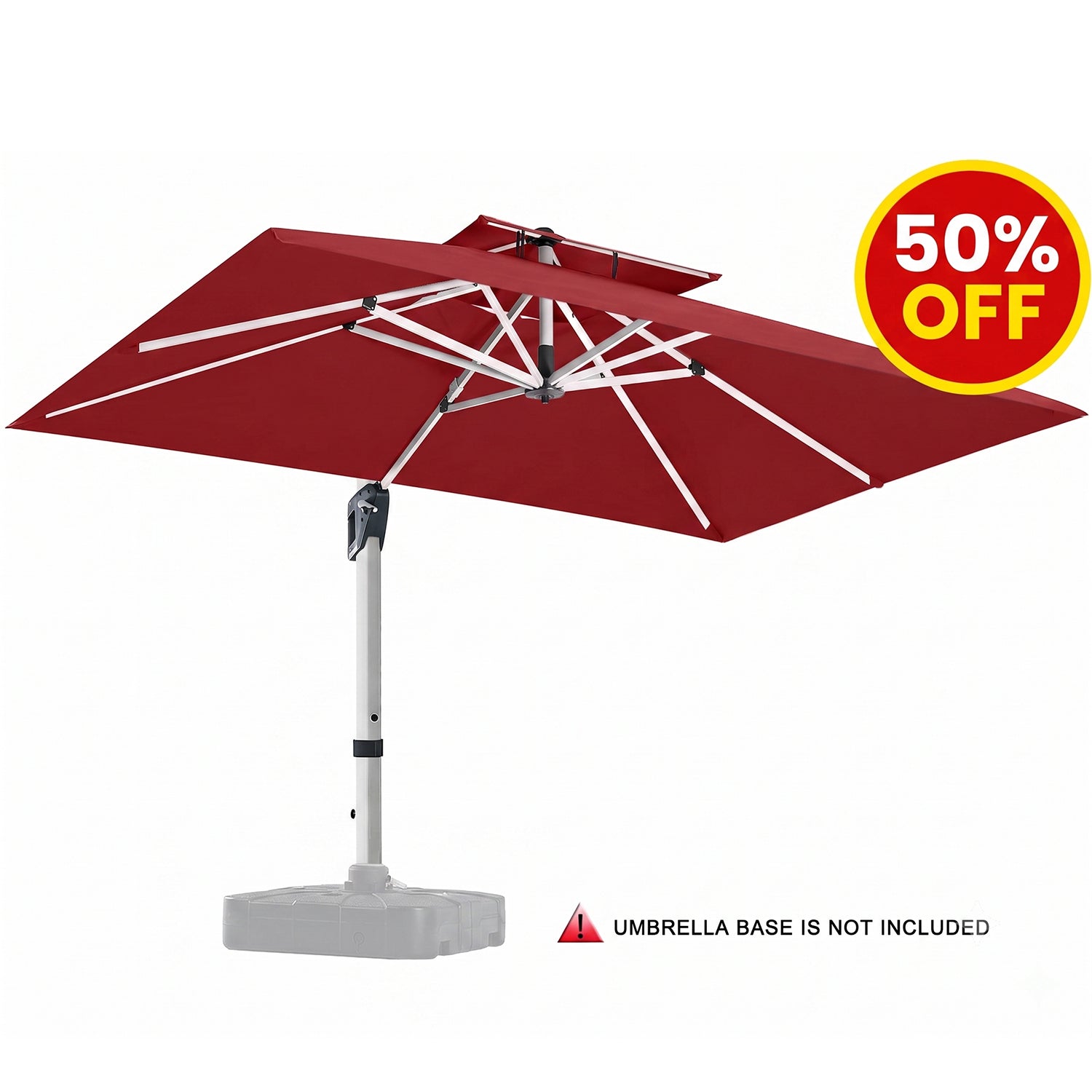 ABCCANOPY 10x13 Cantilever Patio Umbrella Double Top