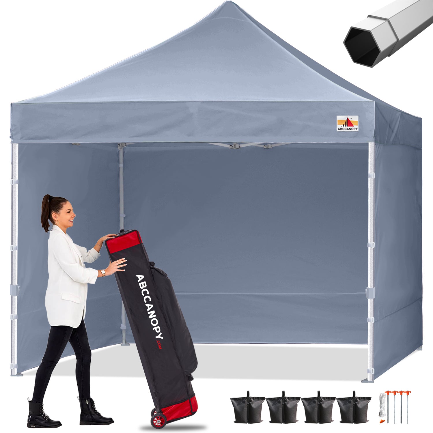 ABCCANOPY S1 Nova Base™-Frame Heavy Duty Pop Up Canopy Tent with Sidewalls 4-Pack