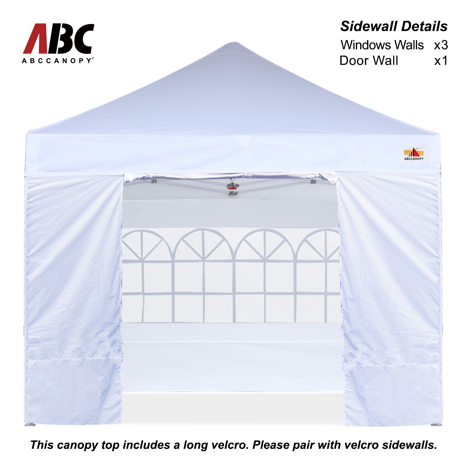 ABCCANOPY S1 Nova Base™-Lite Commercial Pop Up Canopy Tent with Window Sidewalls 4-Pack
