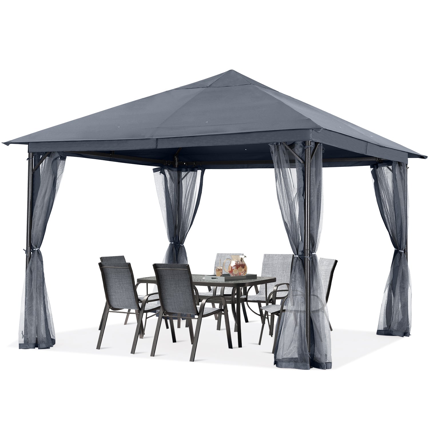 ABCCANOPY Outdoor Patio Gazebo 11x11 Single Roof with Mosquito Netting