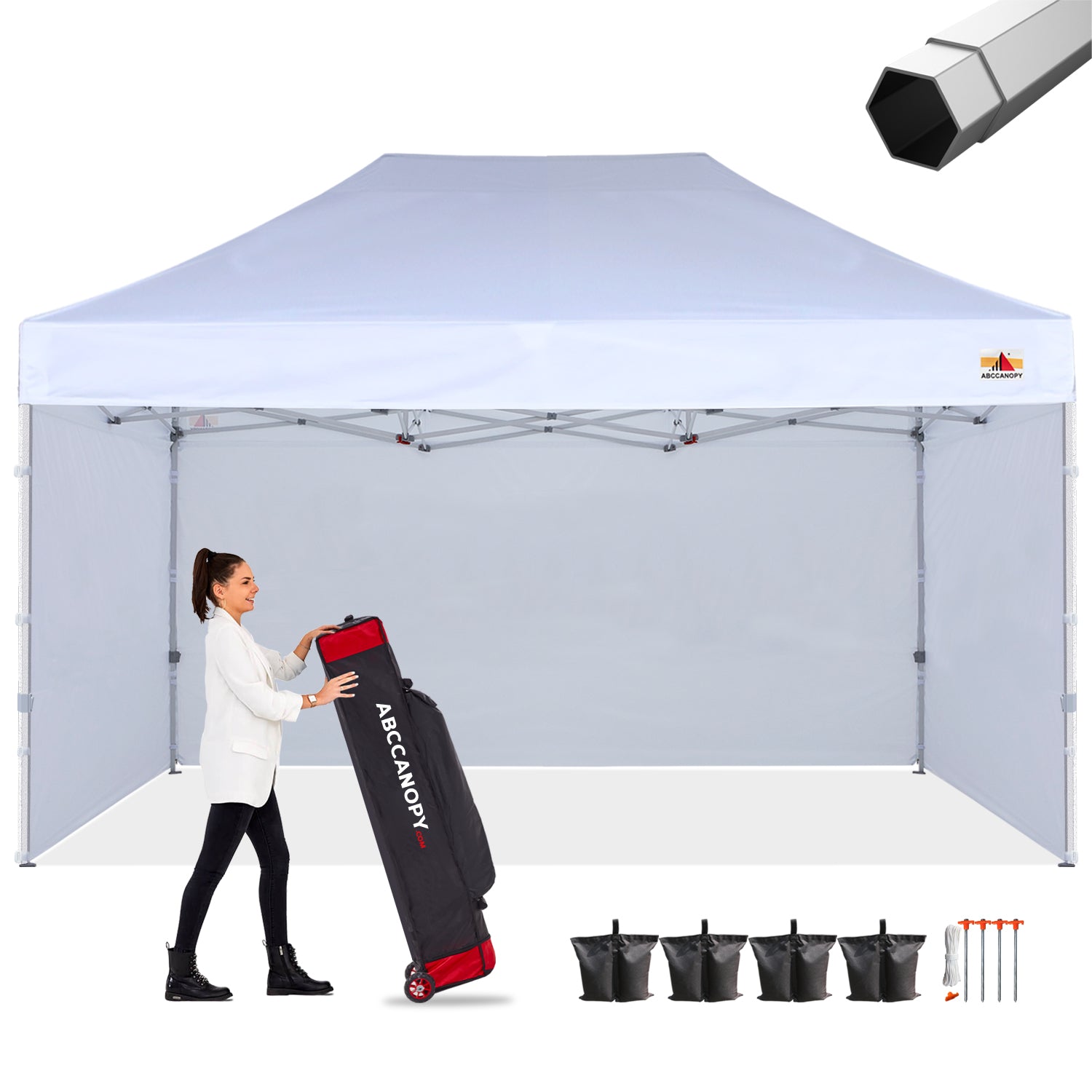ABCCANOPY S1 Nova Base™-Frame Heavy Duty Pop Up Canopy Tent with Sidewalls 4-Pack