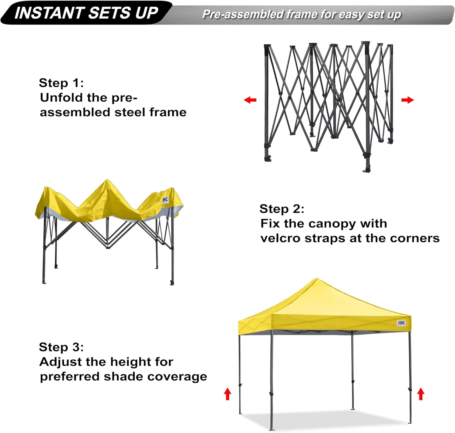 ABCCANOPY S1 Nova Base® - Lite Commercial Pop Up Canopy Tent 10x10/10x15/10x20