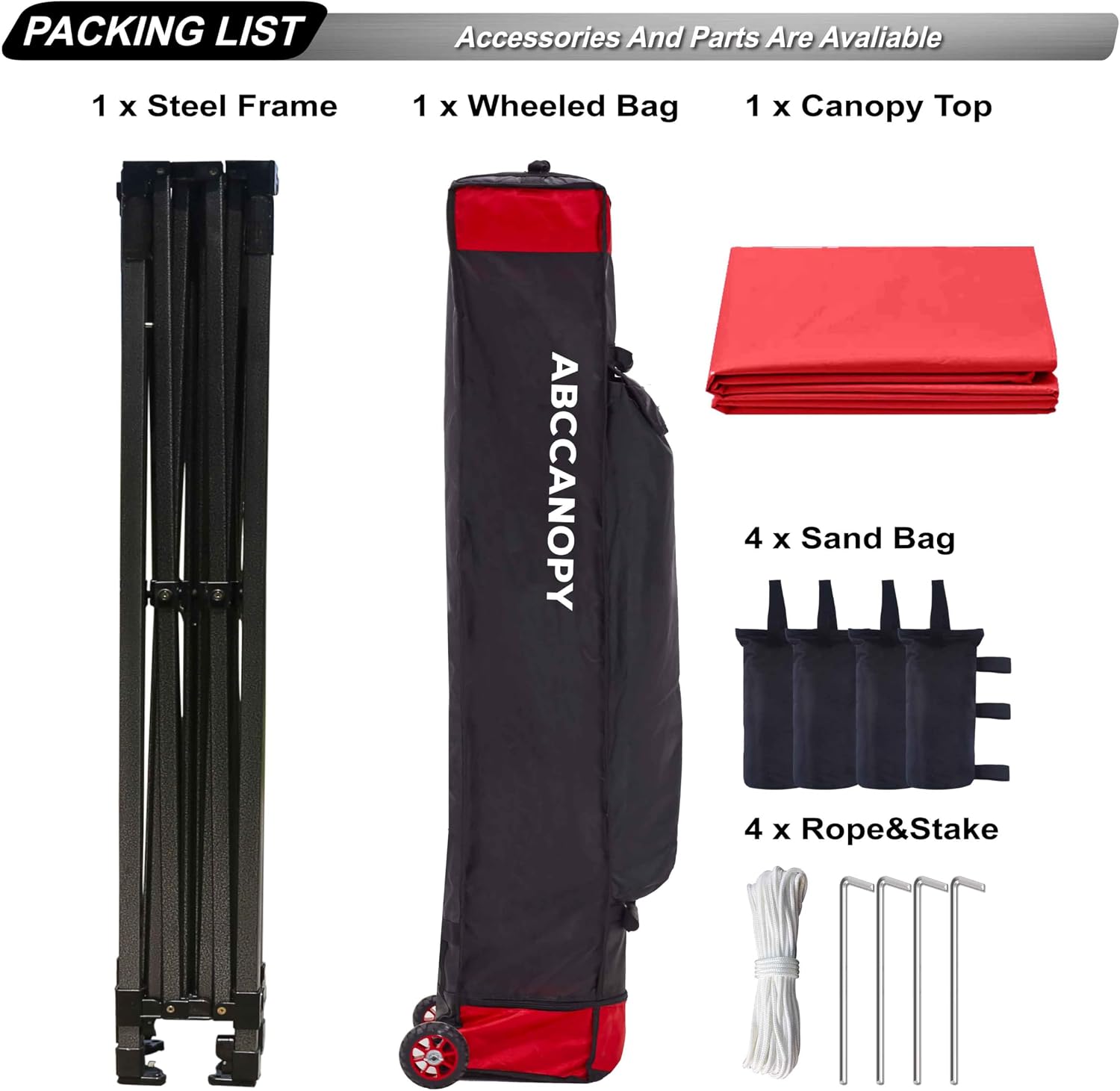 ABCCANOPY S1 Nova Base® - Lite Commercial Pop Up Canopy Tent 10x10/10x15/10x20