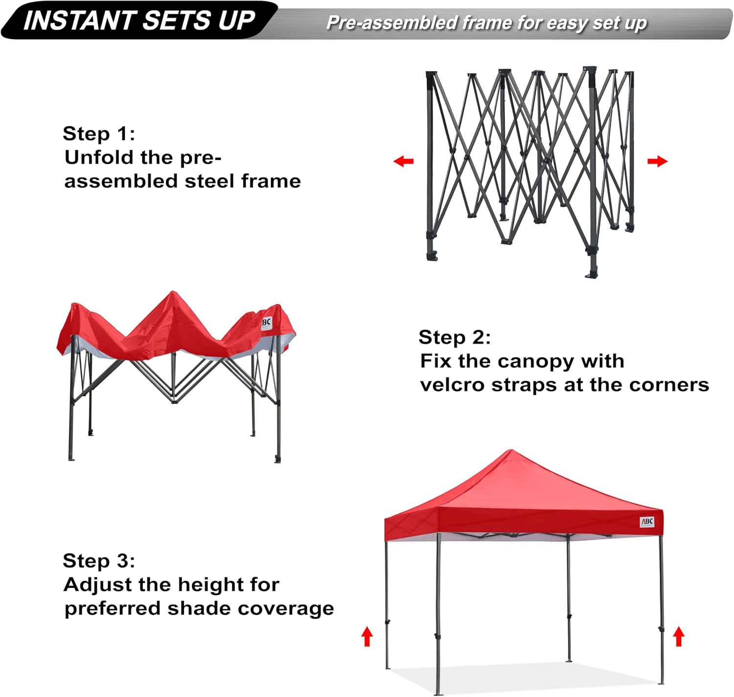 ABCCANOPY S1 Nova Base® - Lite Commercial Pop Up Canopy Tent 10x10/10x15/10x20