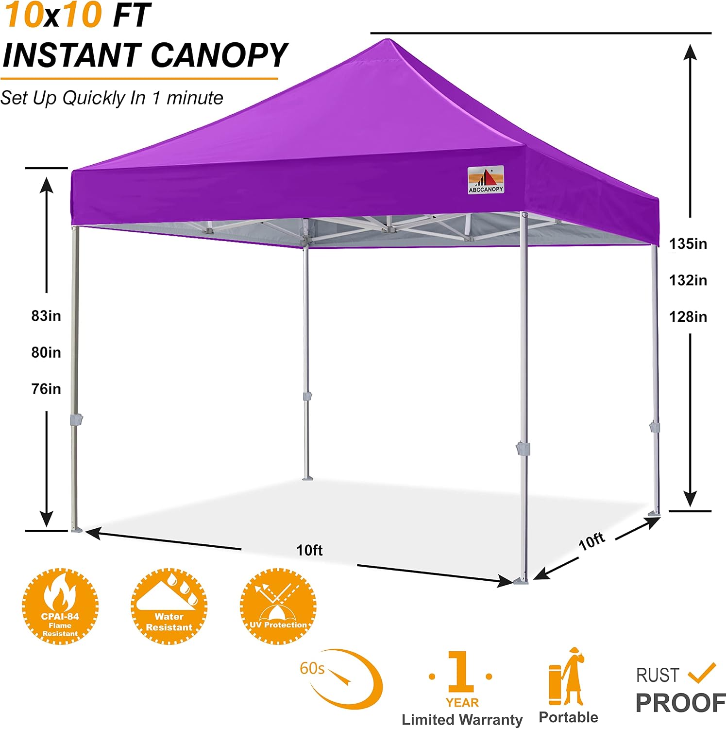 S1 Nova Base® - Frame Heavy Duty Pop Up Canopy Tent 8x8/10x10/10x15/10x20