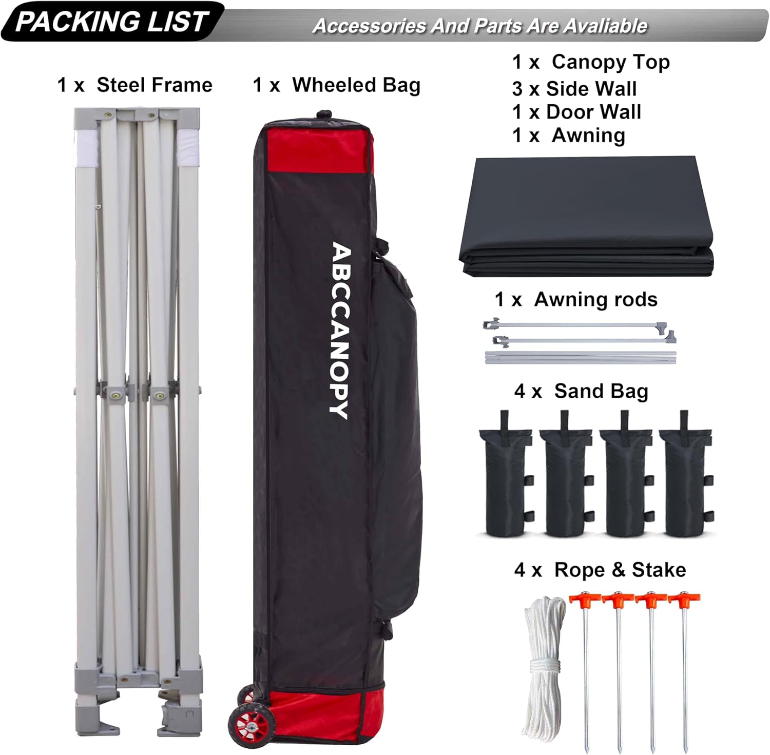 ABCCANOPY S1 Nova Base® - Lite Commercial Pop Up Canopy Tent with Awning 10x10/10x20