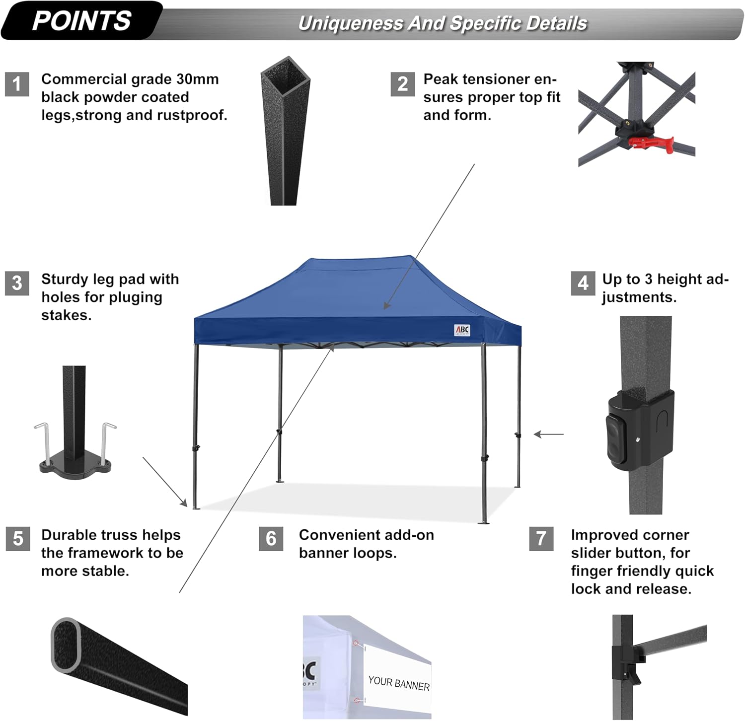 S1 Nova Base® - Lite Commercial Pop Up Canopy Tent 8x8/8x12/8x16