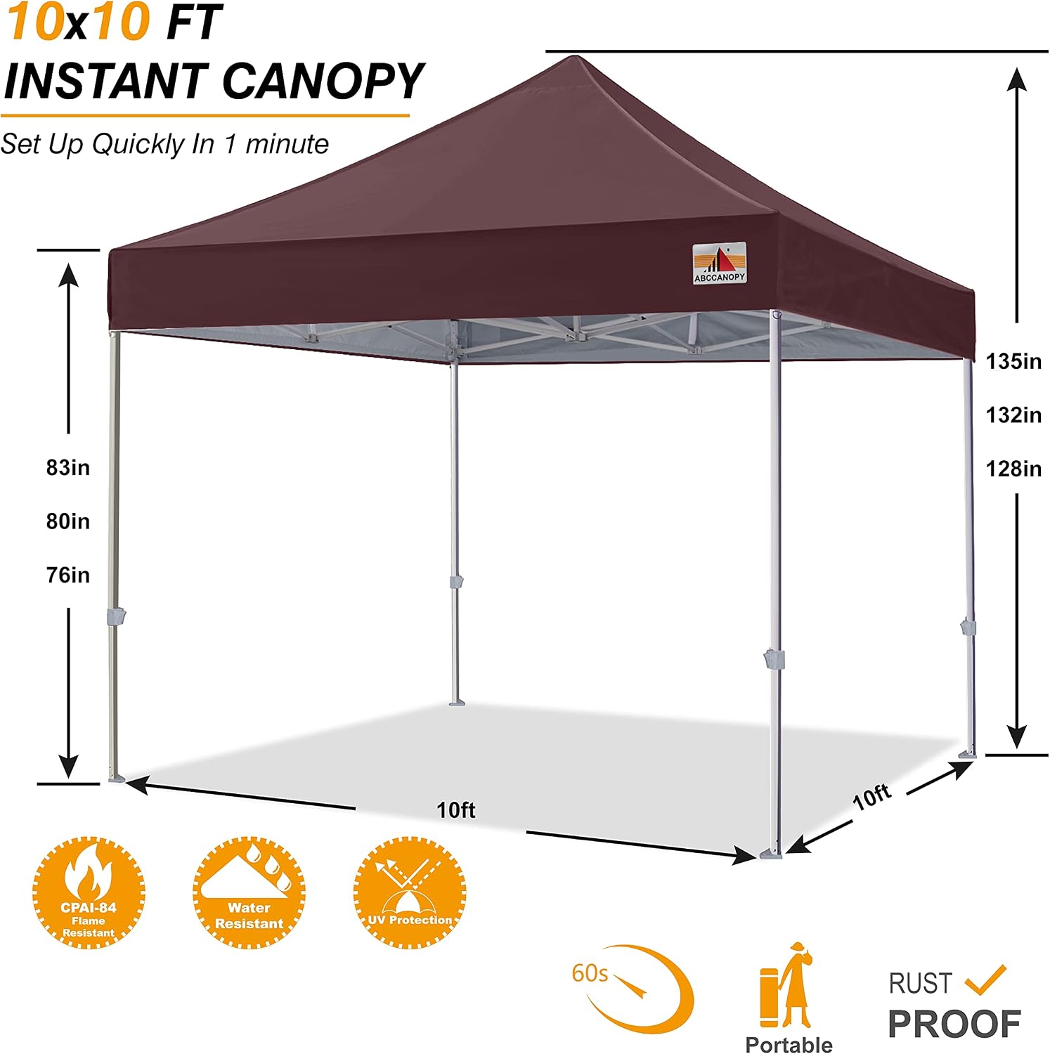 S1 Nova Base® - Frame Heavy Duty Pop Up Canopy Tent 8x8/10x10/10x15/10x20