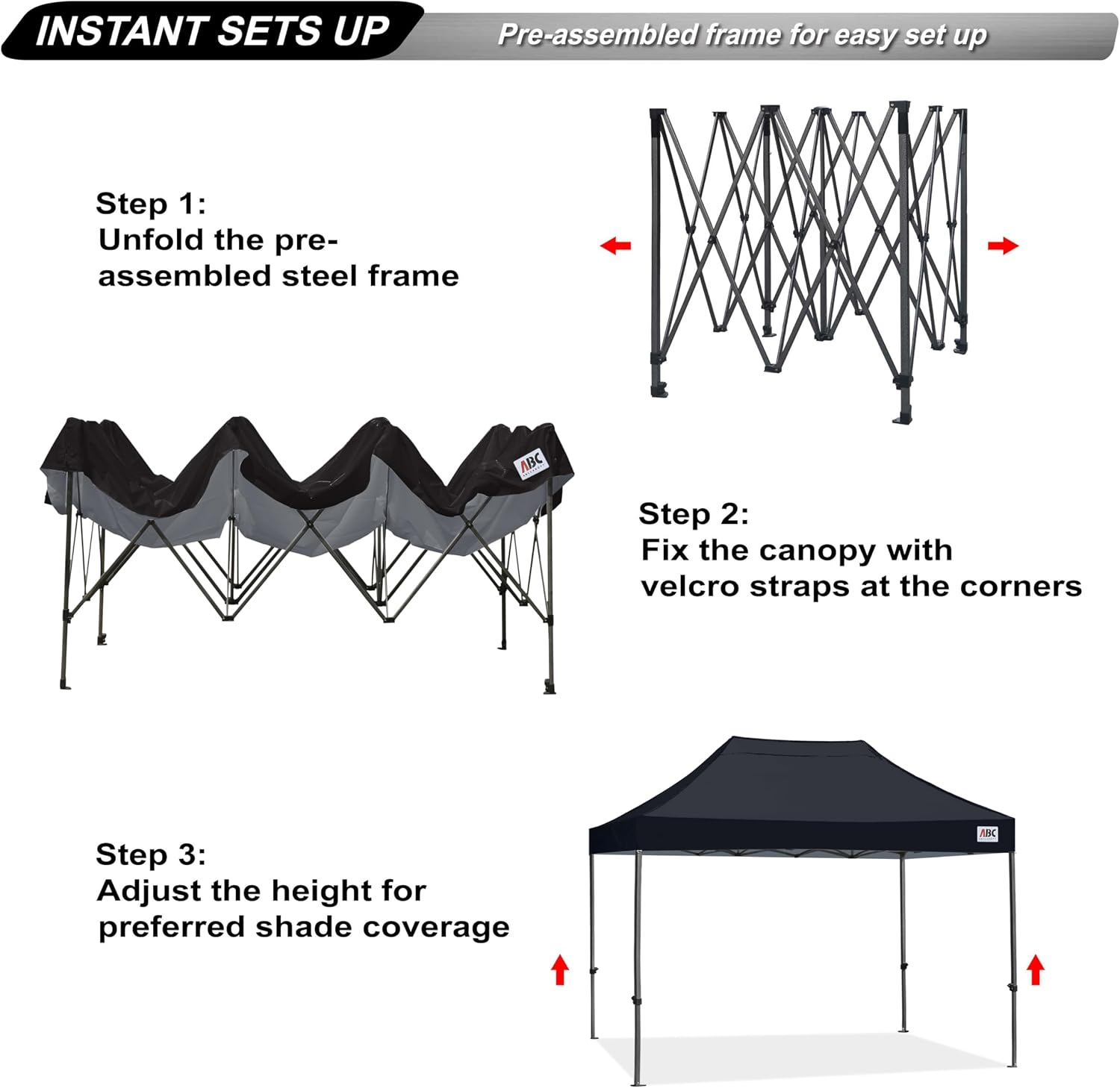 ABCCANOPY S1 Nova Base® - Lite Commercial Pop Up Canopy Tent 10x10/10x15/10x20