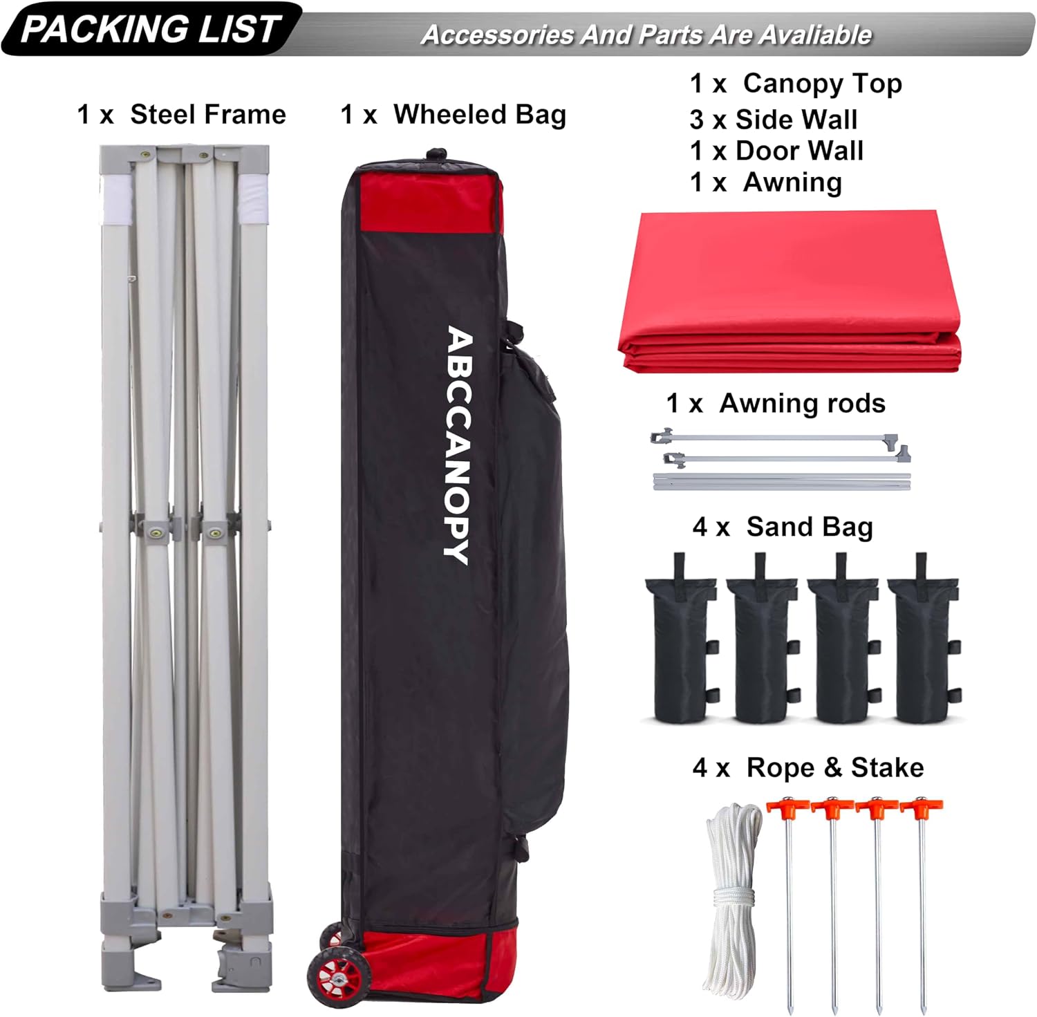 ABCCANOPY S1 Nova Base® - Lite Commercial Pop Up Canopy Tent with Awning 10x10/10x20