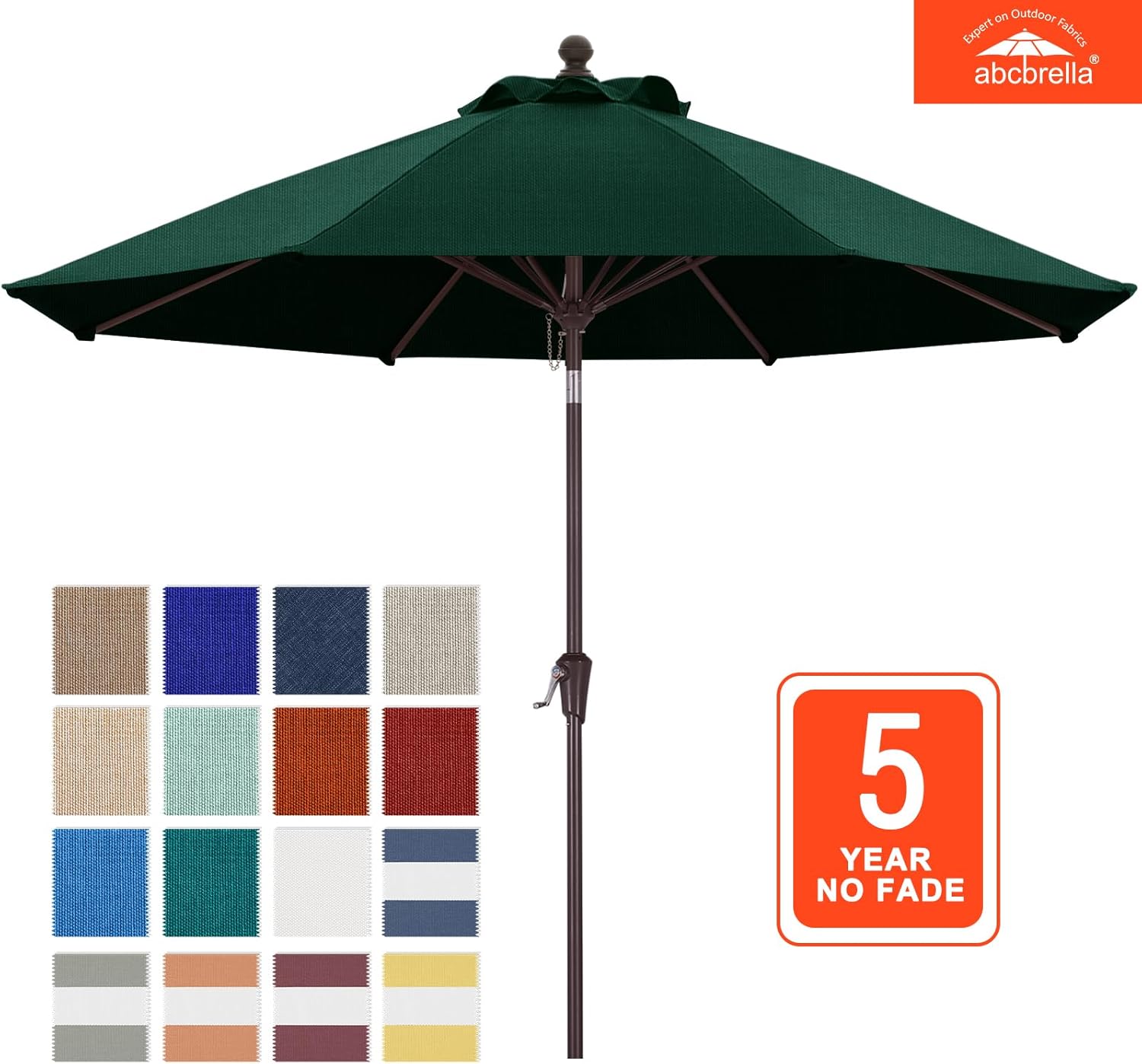 ABCCANOPY 9FT Patio Umbrella Outdoor Table Umbrella 8 Ribs OLEFIN 5-Year No Fading