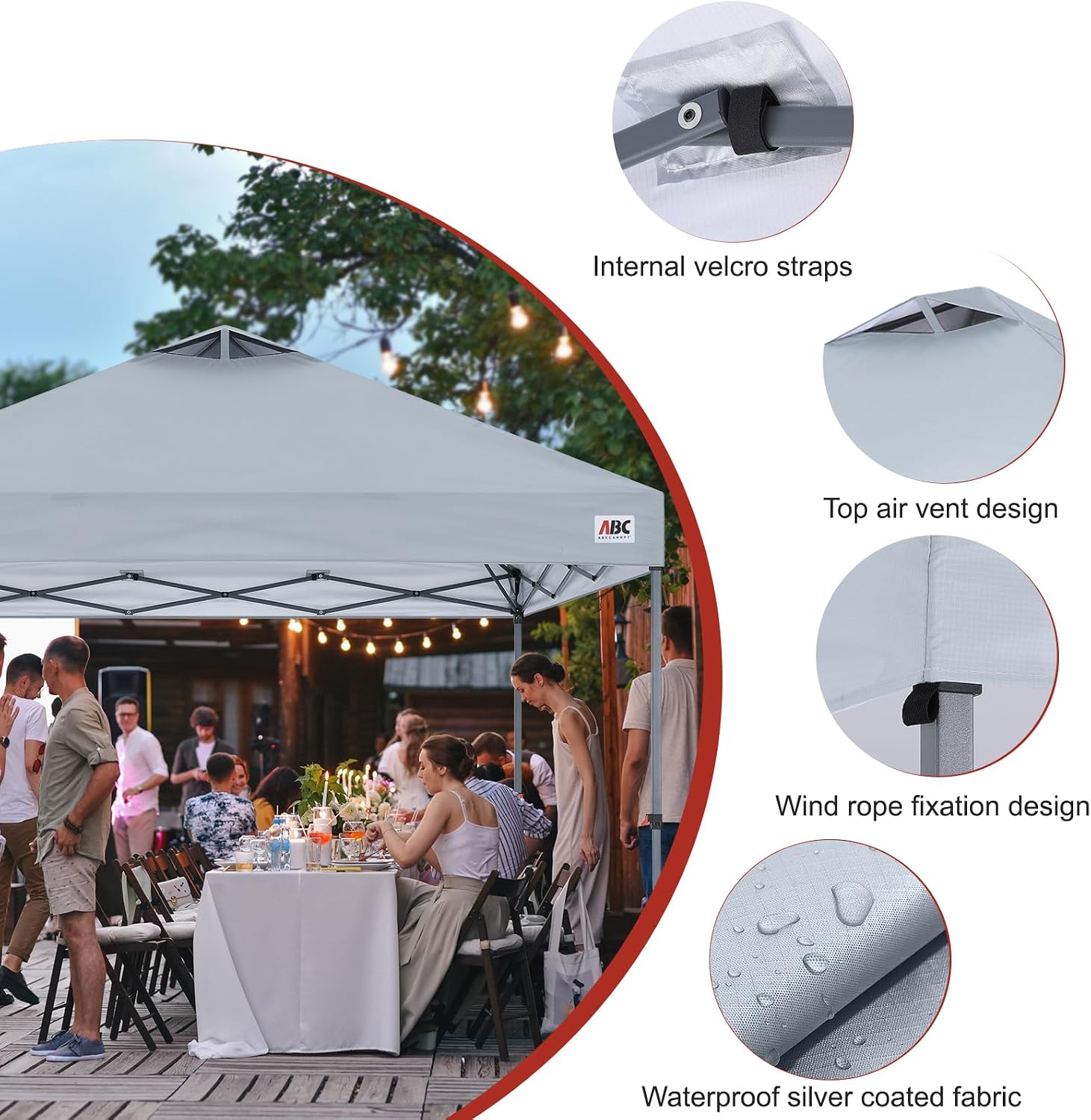 ABCCANOPY 10x10 Replacement Canopy Top Cover with Air Vent